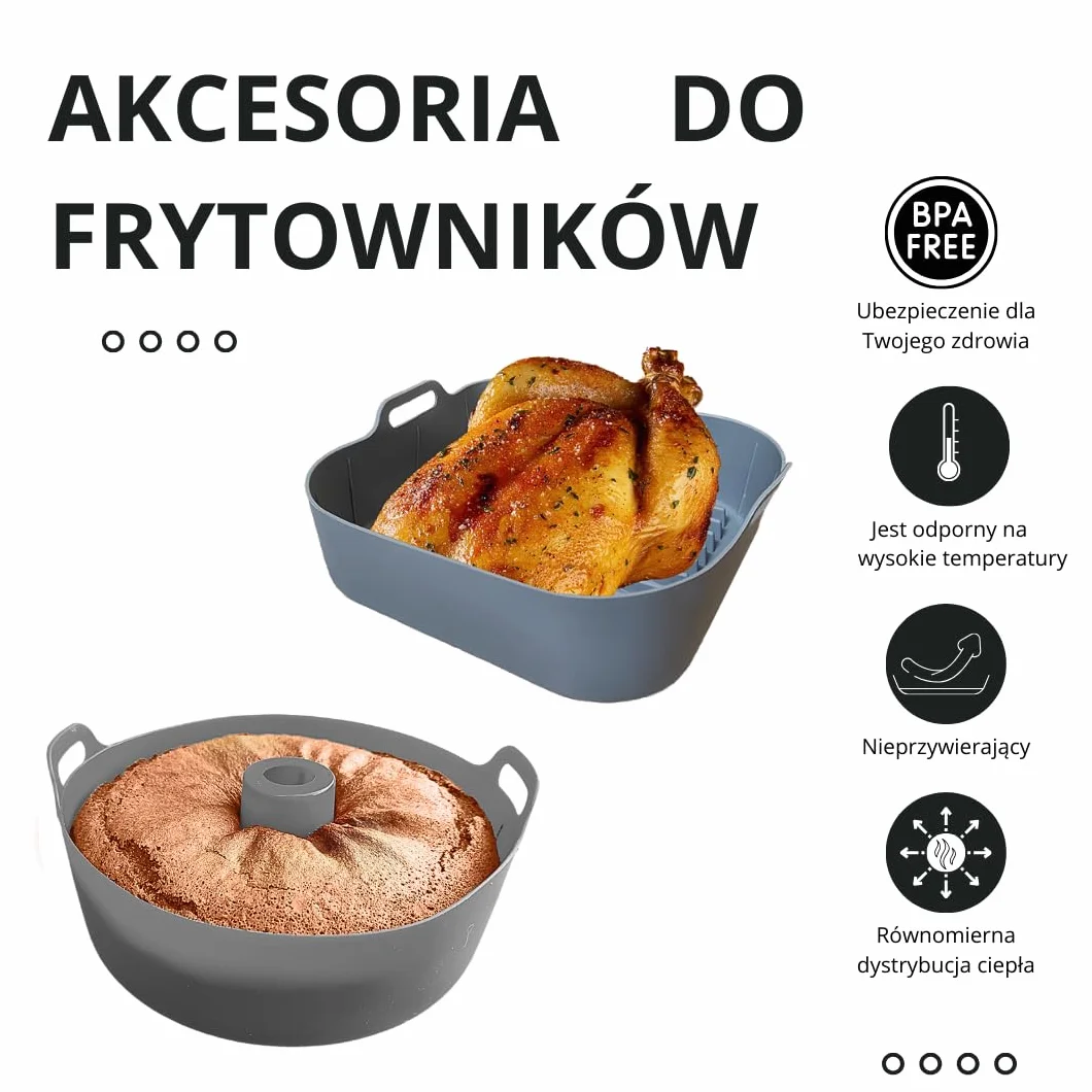 Foremki do frytkownicy powietrznej 22 cm Akcesoria do frytkownicy Silikonowa foremka do frytkownicy savarin i Naczynie do frytkownicy POWIĄZANE Z Akcesoriami do frytkownicy POWIETRZNEJ OD 4 DO 6 L