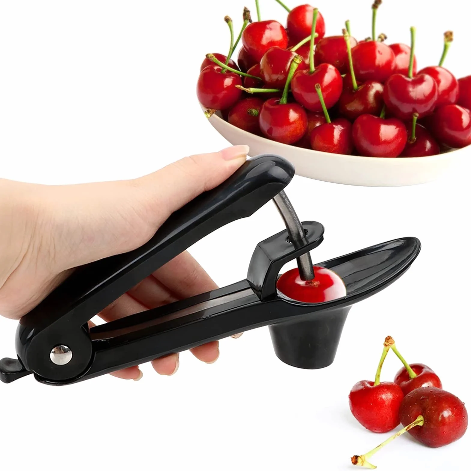 Drylownica do oliwek z wiśni – Pitter Remover Olive Corer Usuń Pit Nasiona Gadżety Stoner, kolor czarny