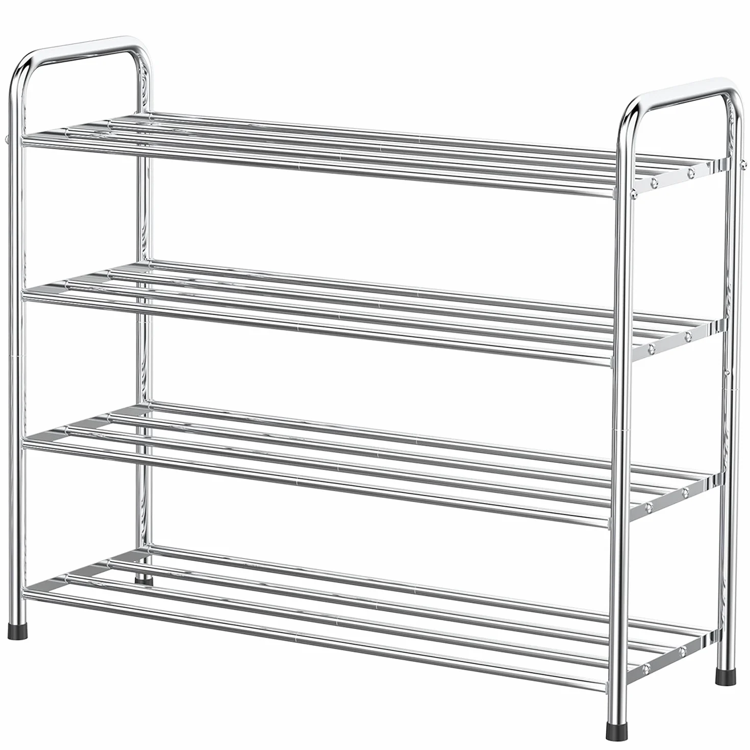 FANHAO Stojak na Buty 4-Poziomowy ze Stali Nierdzewnej 68x26x65 cm
