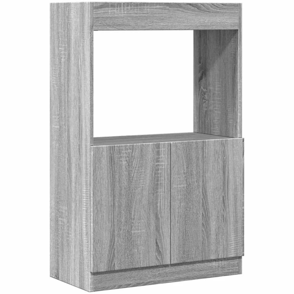 Générique Bufet wysoki Sonoma szary 63x33x100 cm Wood Ingenierie | Szafka na drzwi, Duże przechowywanie, Meble do salonu lub biura, Uchwyt ścienny w zestawie