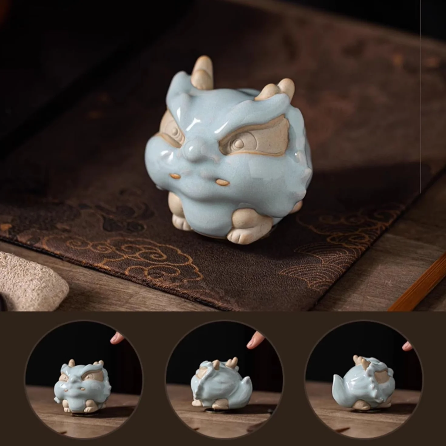 Figurka Boskiej Bestii Ceramiczna Herbata Zwierzę Biurko Ozdoba, Prezenty Dekoracji Stołu Herbaciarni,Zwierzęta do herbaty(A)
