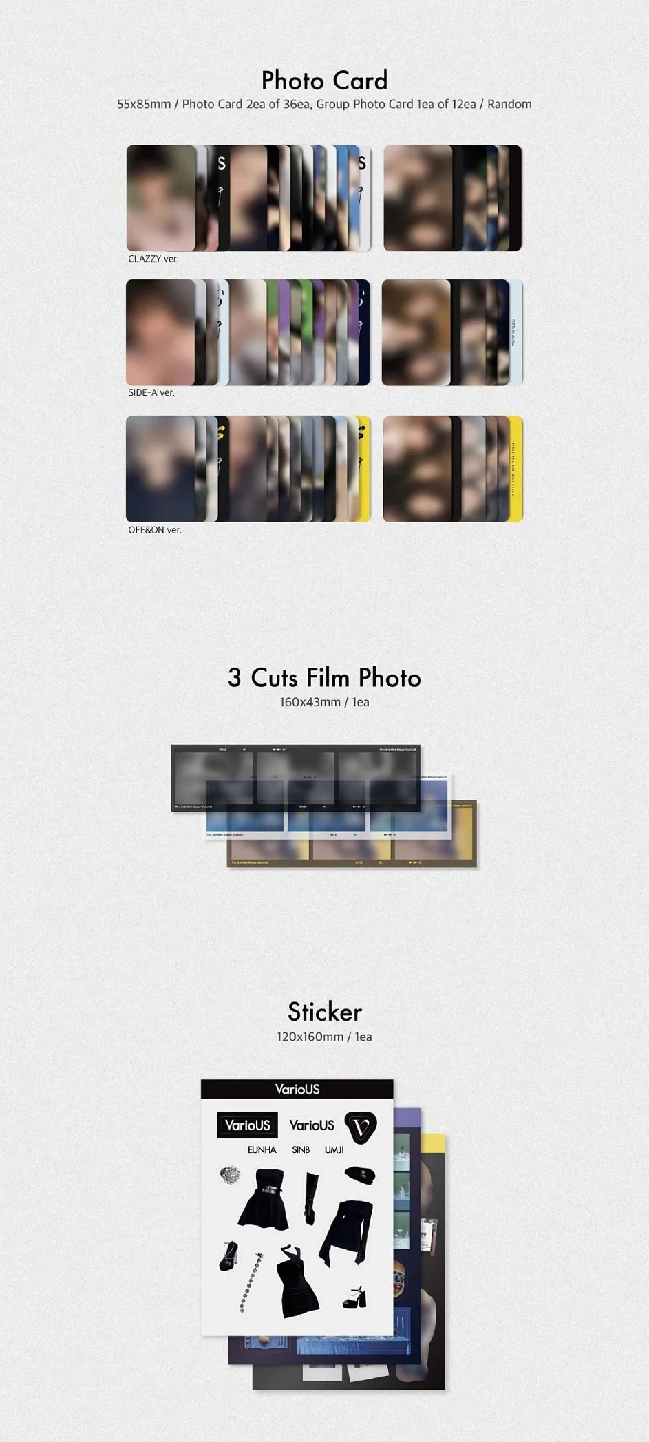 VIVIZ – Różne [fotoksiążka] 3. mini album + składany plakat (zestaw 3 wersji, 3 składane plakaty)