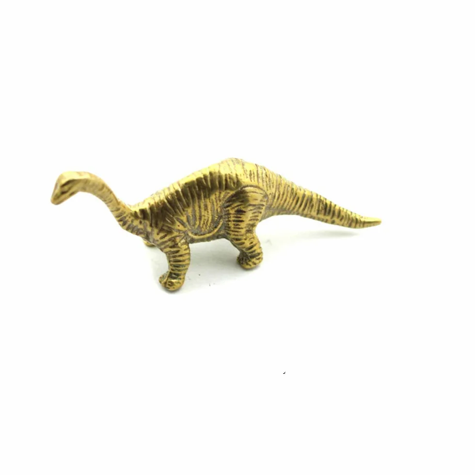 Mosiądz jurajski dinozaur mini ozdoby na biurko do salonu miedziana statua dinozaury zwierzę rzeźba herbata zwierzę domowe dekoracja figurki prezenty