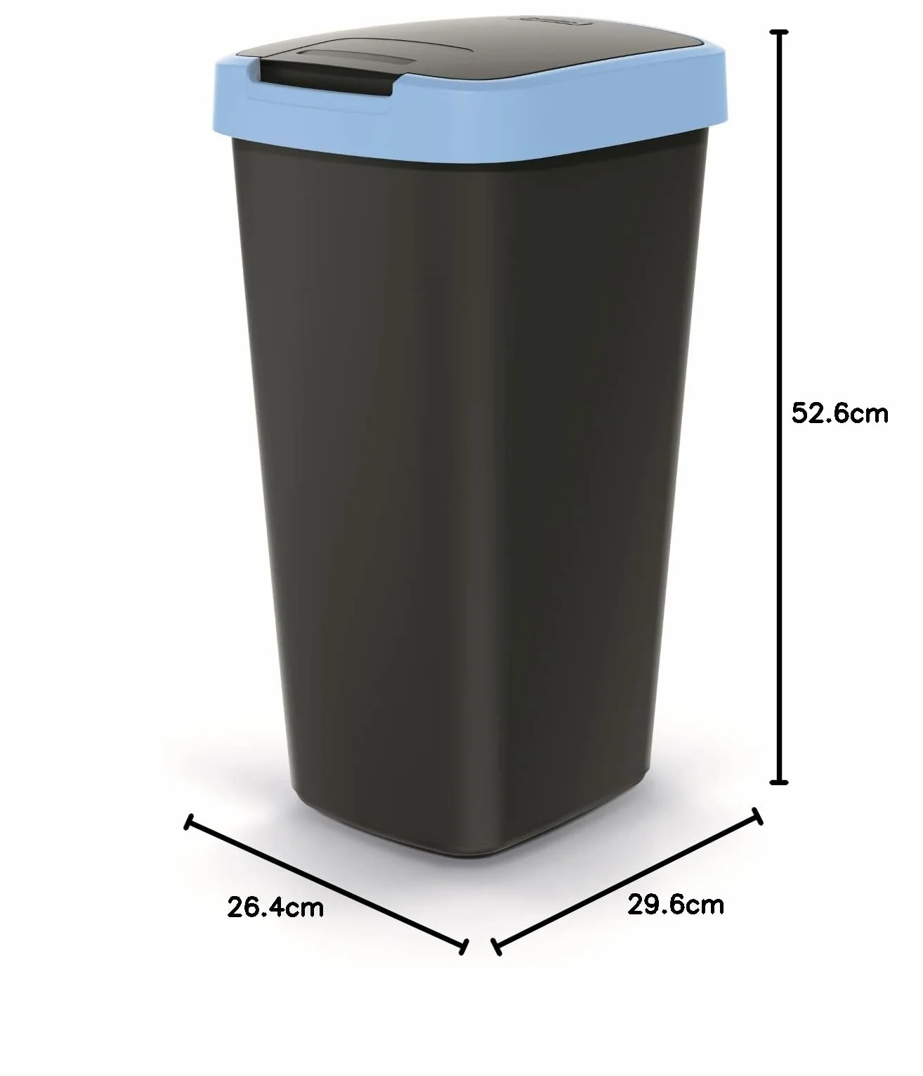 Keden COMPACTA Q Kosz na Śmieci Kosz na Odpady 25 Litrów Kosz do Recyclingu (Czarny/niebieski)
