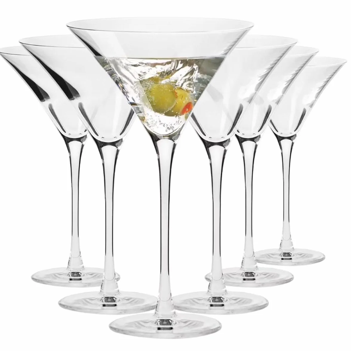KROSNO | Kieliszki do Martini | Komplet 6 x 250 ml | Kolekcja Divine | Wysoka nóżka | Do klasycznych martini i koktajli | Bezołowiowe szkło kryształowe | Na imprezy i przyjęcia | Do zmywarki