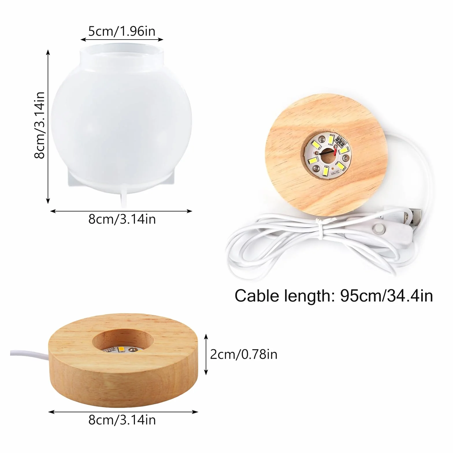 Silikonowa forma kuli z dwoma uchwytami na lampy, formy z żywicy epoksydowej, DIY, silikonowa forma kuli z dmuchawcem w szkle, używana do tworzenia różnych rodzajów lamp kulowych LED