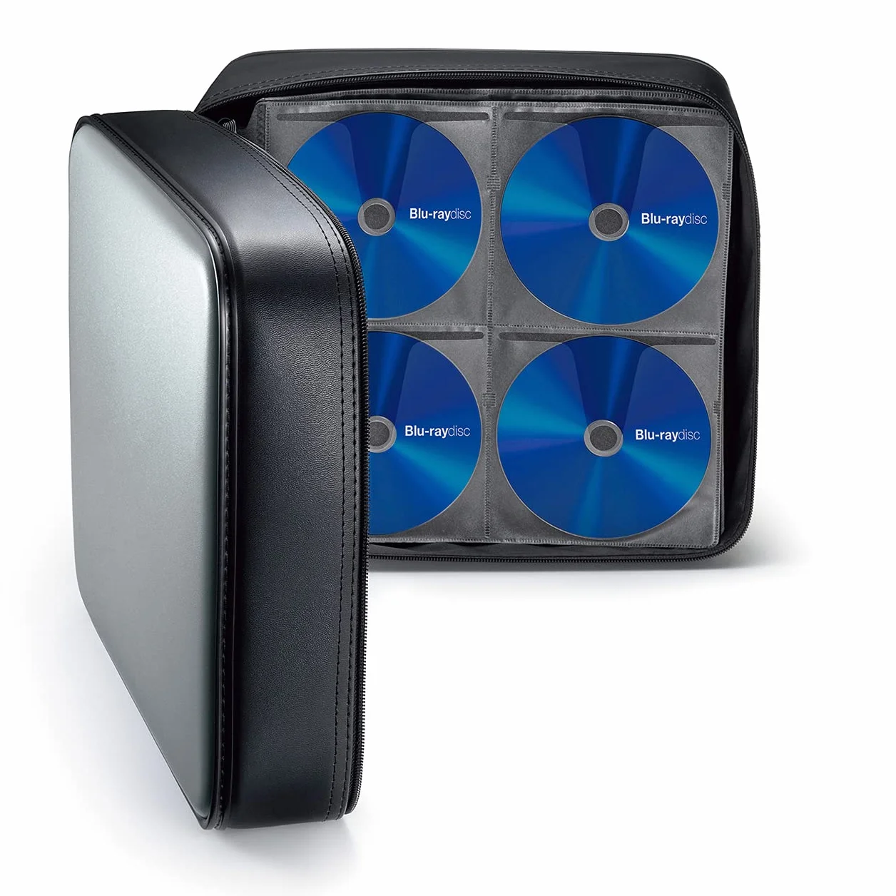 SANWA Etui na płyty CD o pojemności 400, duże etui na płyty CD, przenośne pudełko do przechowywania DVD VCD, przenośna torba na zamek błyskawiczny, portfel ochronny EVA Blu-ray z uchwytem, do