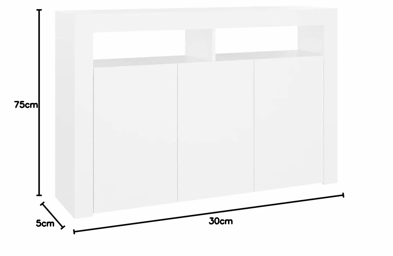 vidaXL Szafka z oświetleniem LED, biała, 115,5 x 30 x 75 cm