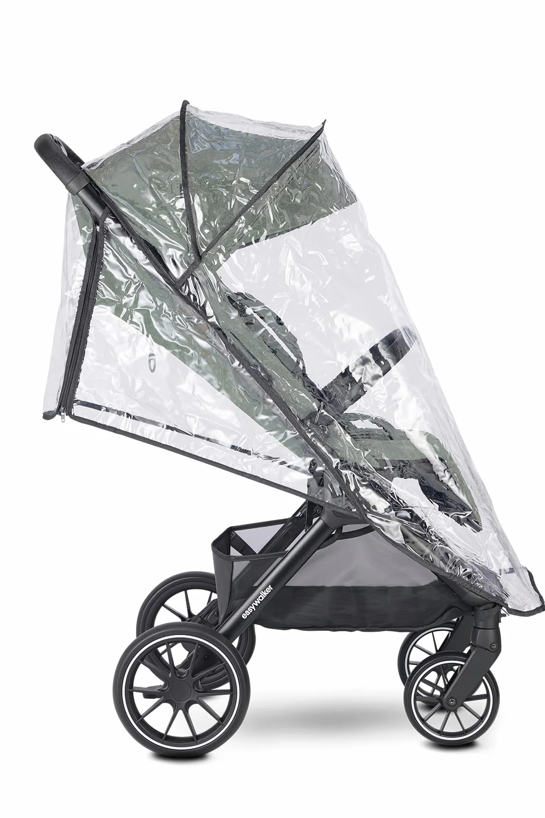 Easywalker Wózek dziecięcy Jackey² XL 0-22 kg, automatyczne składanie, przestronny wózek z kółkami XL, osłona przeciwsłoneczna i kosz na zakupy, kompatybilny z fotelikami samochodowymi, agawa zielona