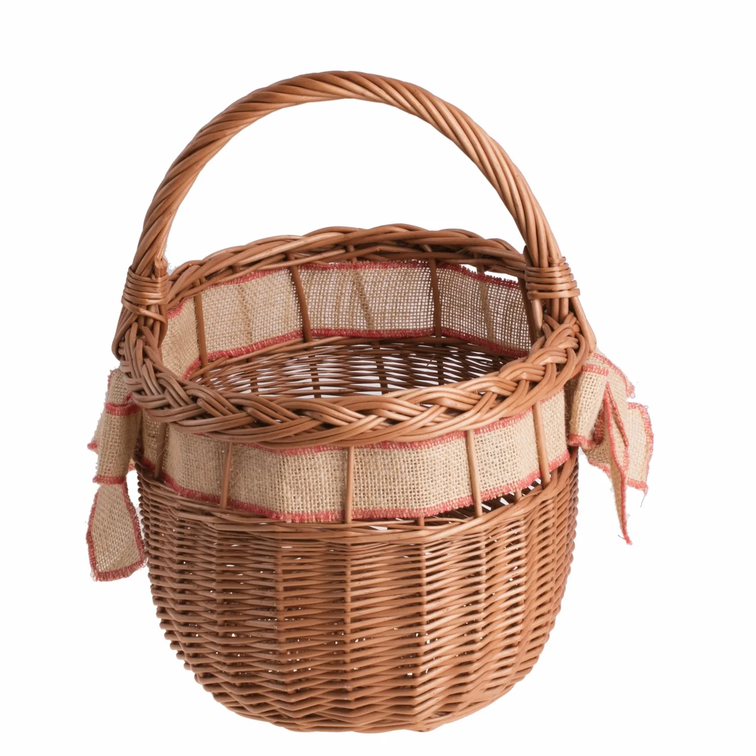 e-wicker24 Koszyk na zakupy z wikliny, kosz na prezent w naturalnym kolorze