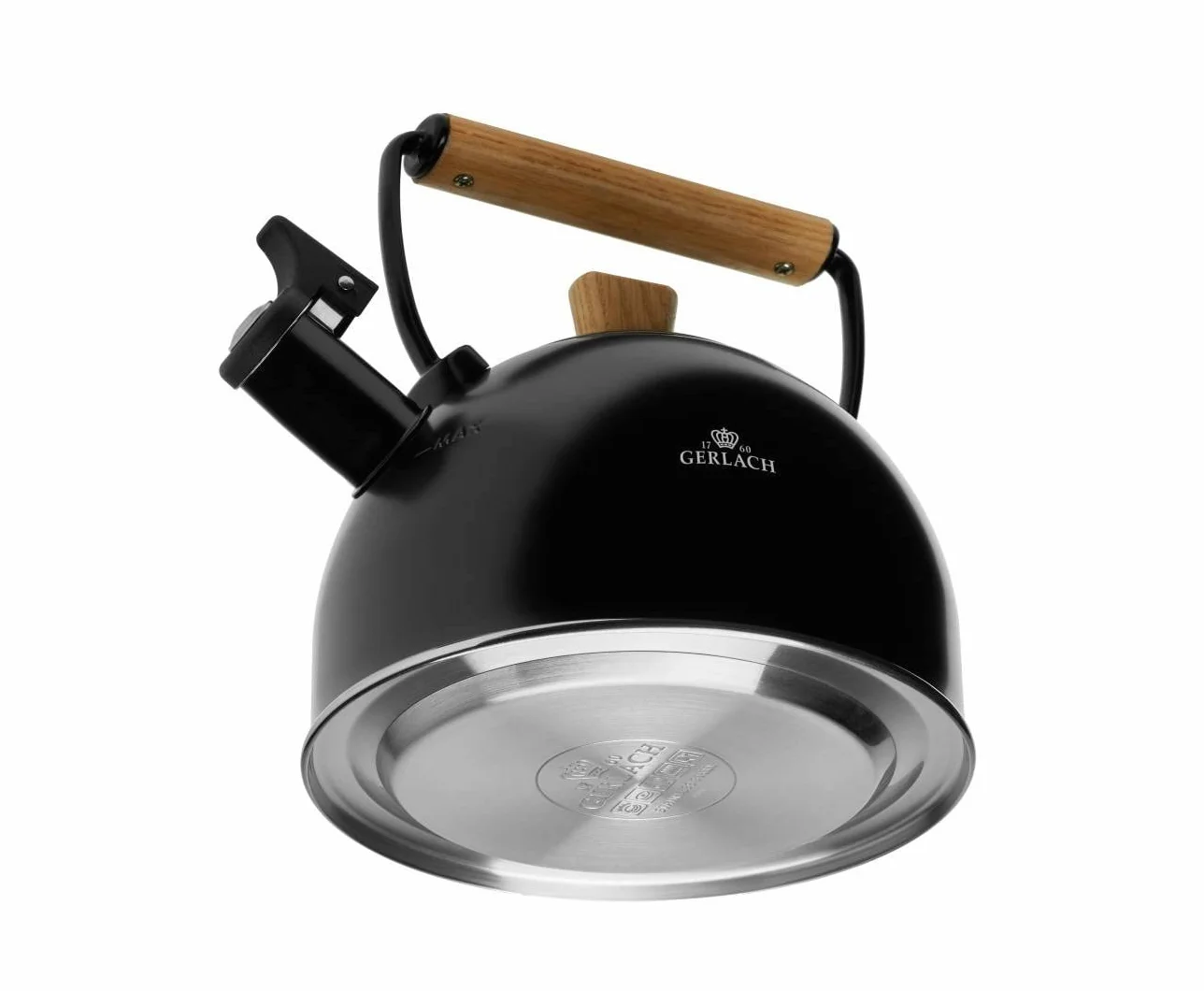Gerlach Natur Czajnik Stalowy Czajnik Ze Stali Nierdzewnej 2,5 L Z Gwizdkiem Indukcja Kuchenka Gazowa Elektryczna Ceramiczna
