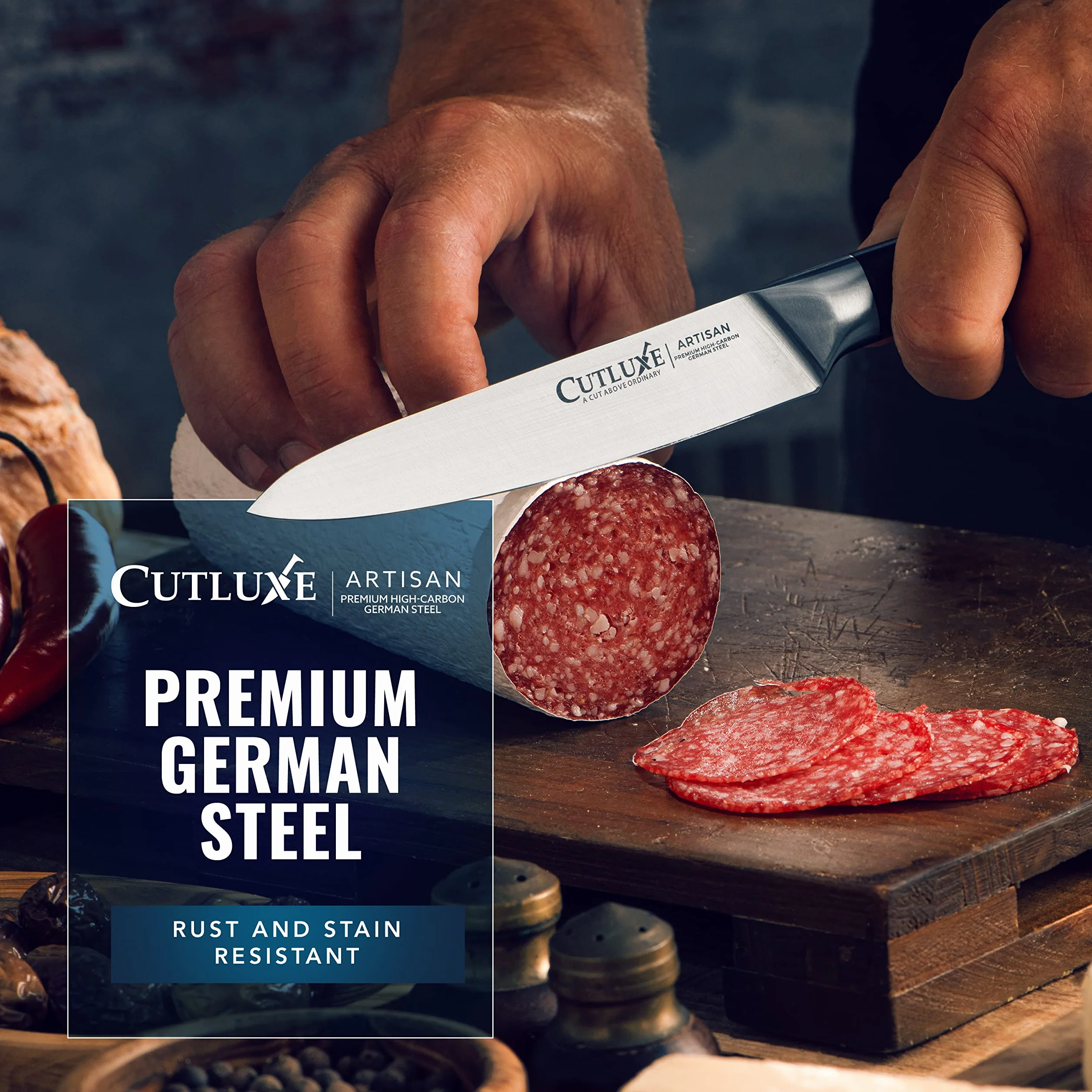 CUTLUXE Artisan Series 5.5" Petty Knife – Forged High Carbon German Steel Full Tang Razor Sharp