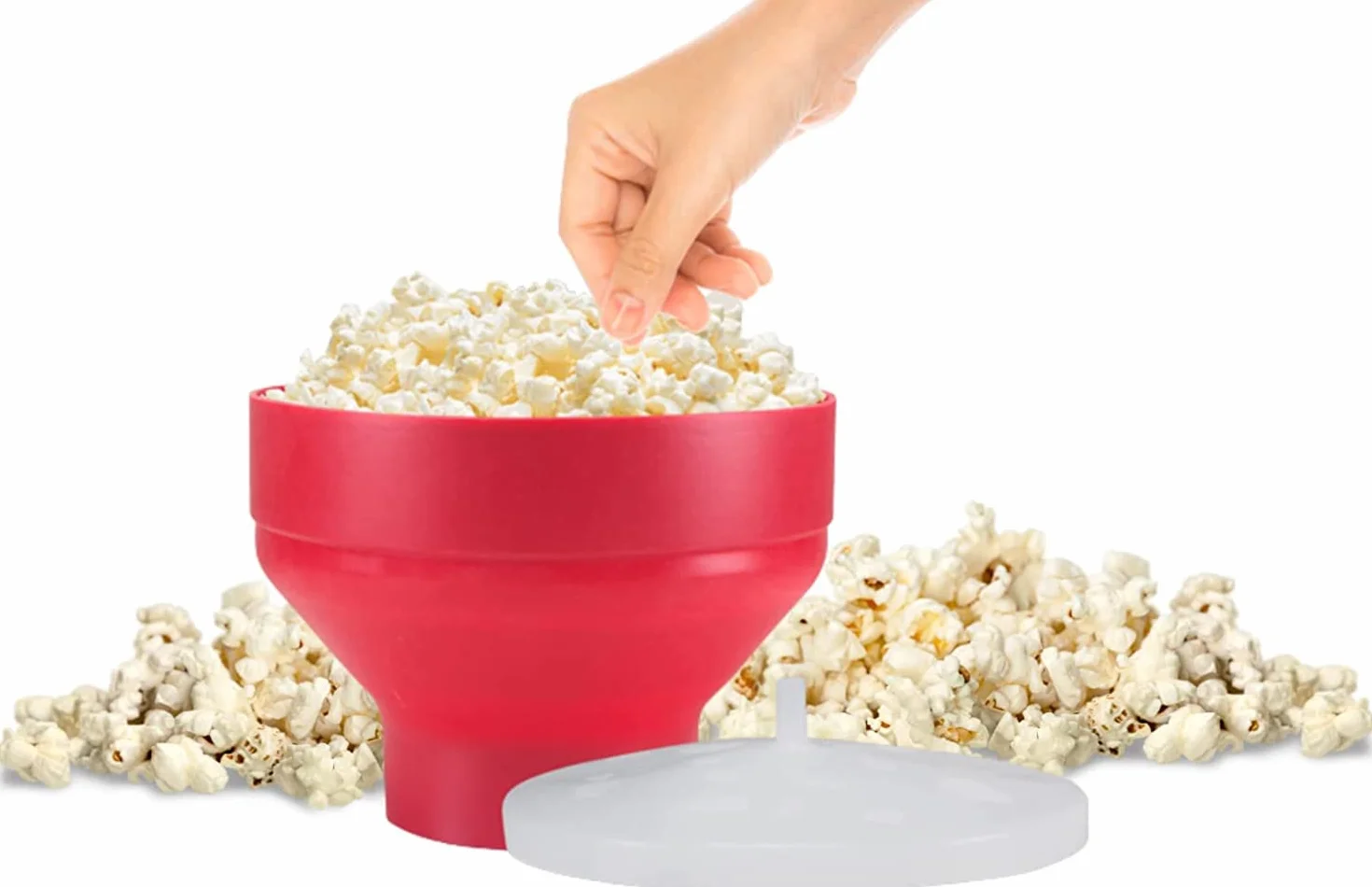 BEPER C106CAS002 kuchenka mikrofalowa do popcornu ze składaną miską i pokrywą odporną na zachlapanie dla zdrowego i smacznego popcornu w kuchence mikrofalowej