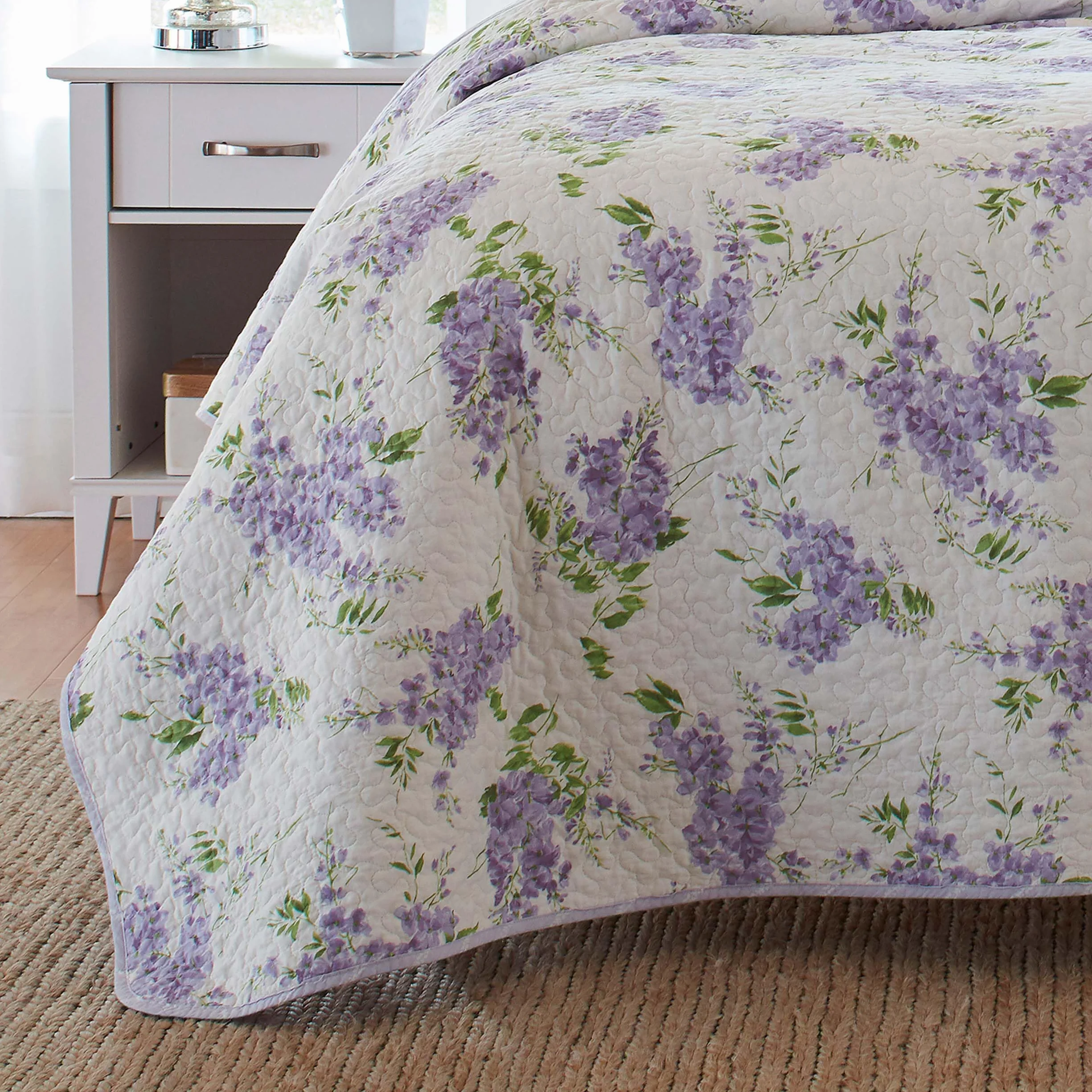 Laura Ashley Home Keighley Collection Zestaw kołder 100% bawełna dwustronna pościel podwójna liliowa