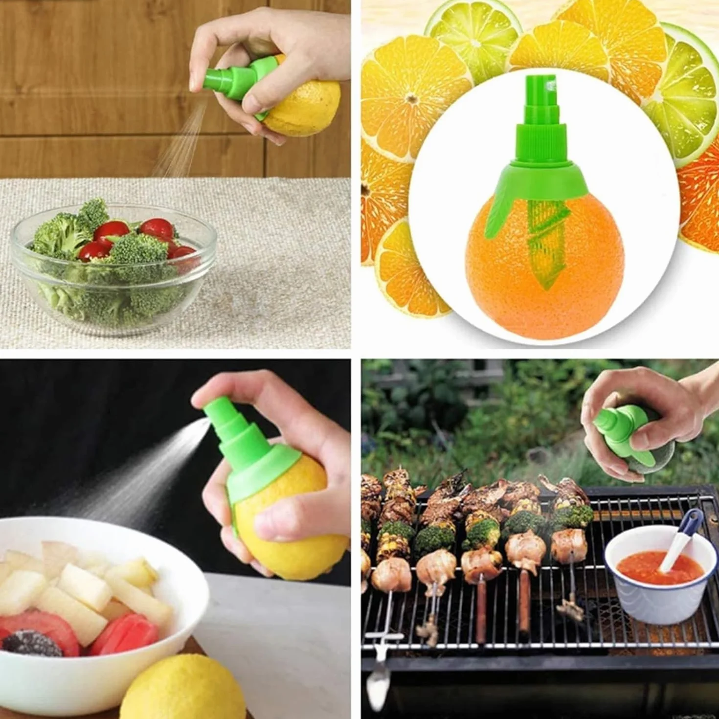 2 butelki z rozpylaczem do owoców cytrusowych, cytrusów, cytryn, pomarańczy, limonki, ręcznej wyciskarki do cytryn, pomarańczy itp., prostsza niż każda wyciskarka do cytrusów lub soków