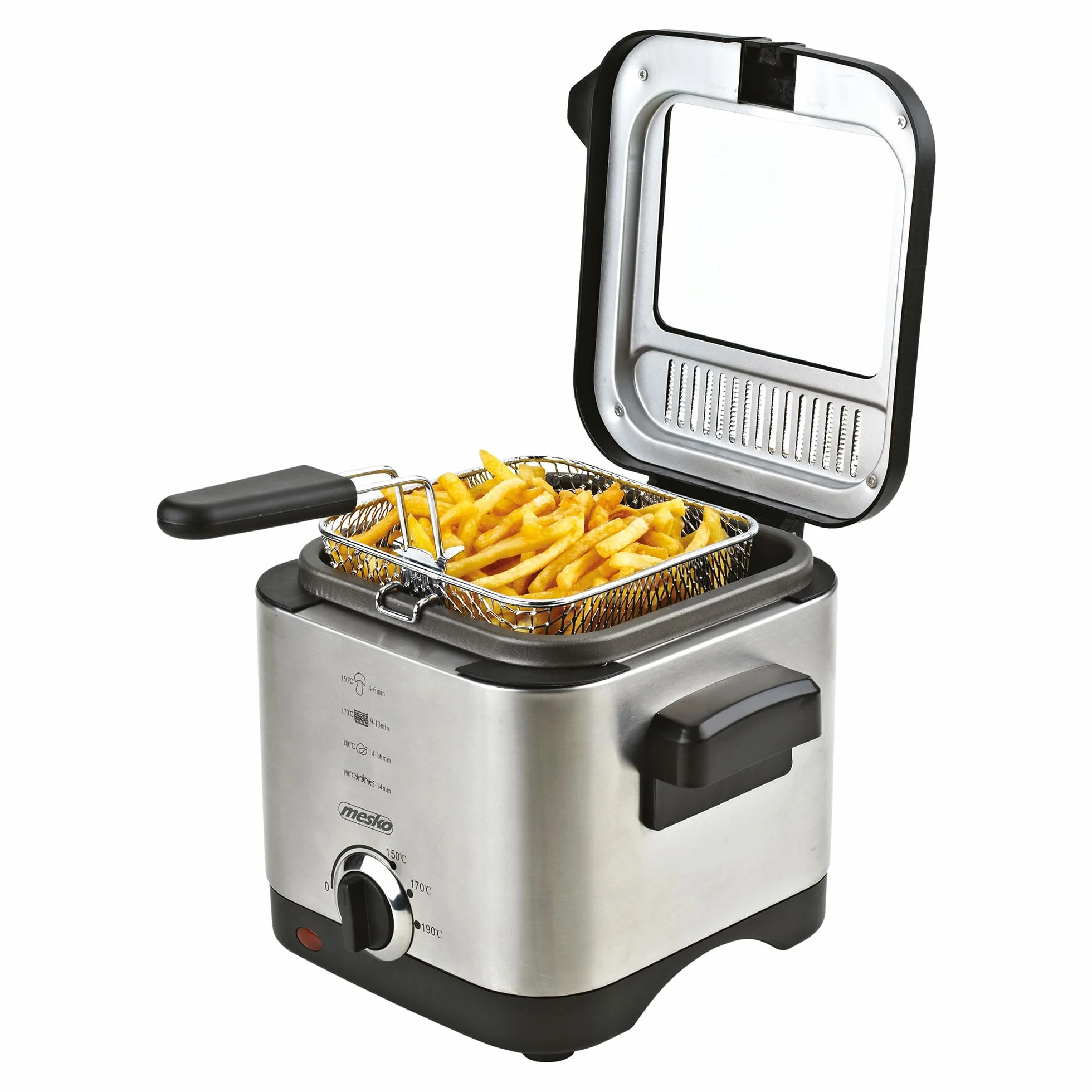 Adler frytkownica do głębokości 1,5 litra o mocy 900 W MS 4910, srebrna