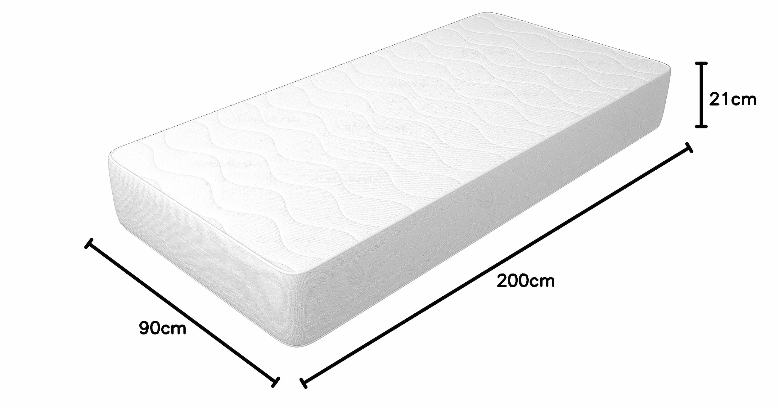 Materac wodny 90 x 200 z powłoką Aloe Vera, wysokość 21 cm – odporny na odkształcenia, urządzenie medyczne Model: Plus.