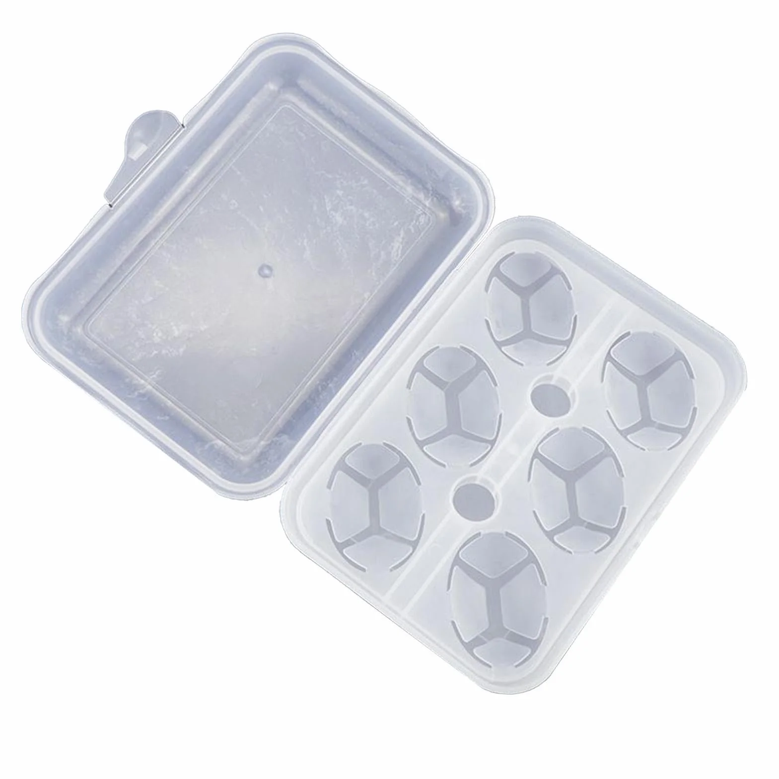 Egg Container, 6-Grid Fridge Storage Box, Shock-Absorbing Egg Holder, 7.87x5.51x2.6 inches Compact Carrier for Kitchen, Outdoor Camping, Picnic Use, Travel and Gift