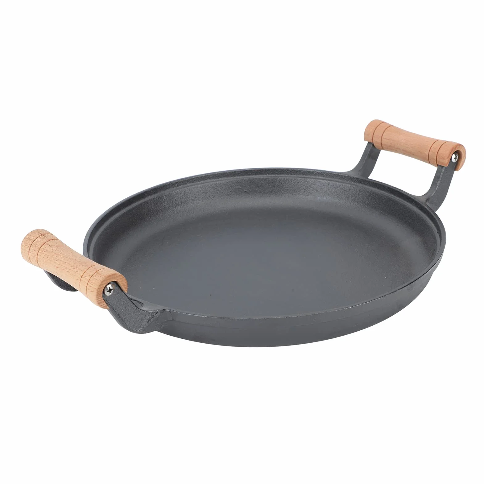 Qcwwy Żeliwna patelnia grillowa BBQ z nieprzywierającą płytą do smażenia steków i pieczeni mięsa, na spotkania grillowe, kuchenka gazowa/indukcyjna (2)