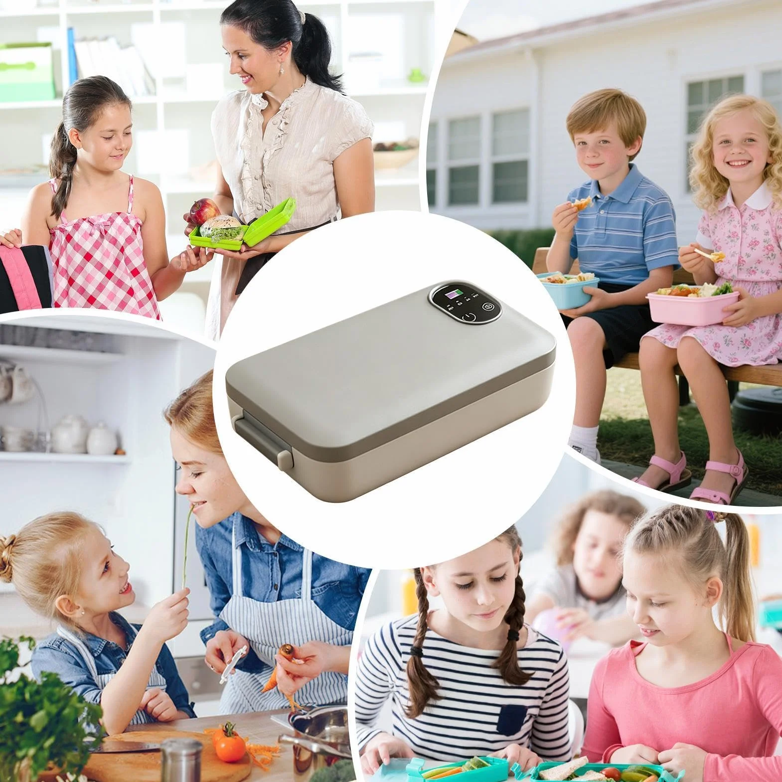 Podgrzewany Pojemnik Na Lunch 900 ml Regulowana Temperatura Podgrzewacz do | Pudełko Podgrzewające Jedzenie Praca Biuro Piknik Budowa Ciężarówka Samochód Kemping Podróż Dom Akademik Szpit