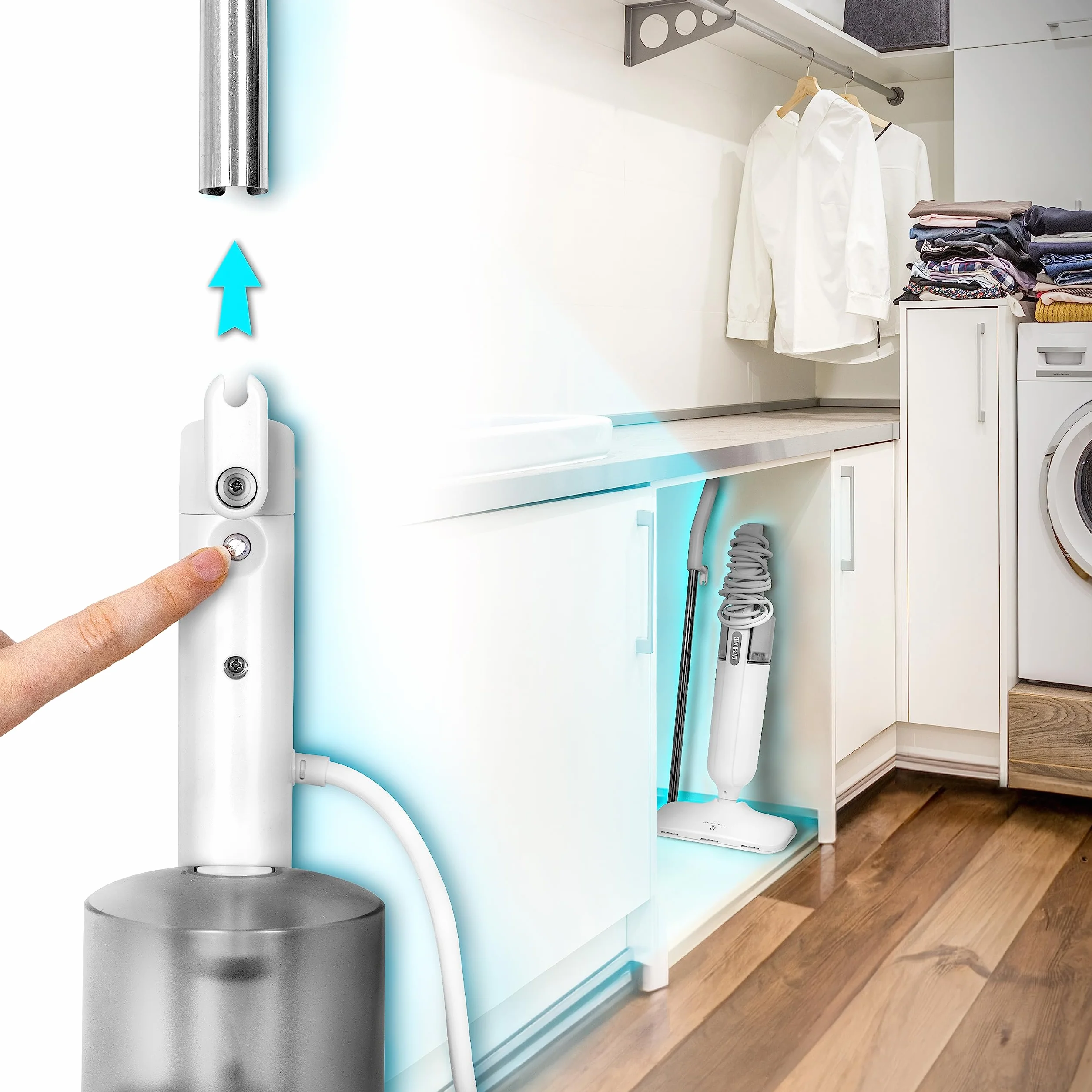 Duronic STM11 Mop parowy elektryczny 1100W 15 sekund nagrzewania 3 wkłady do podłóg twardych 120 stopni
