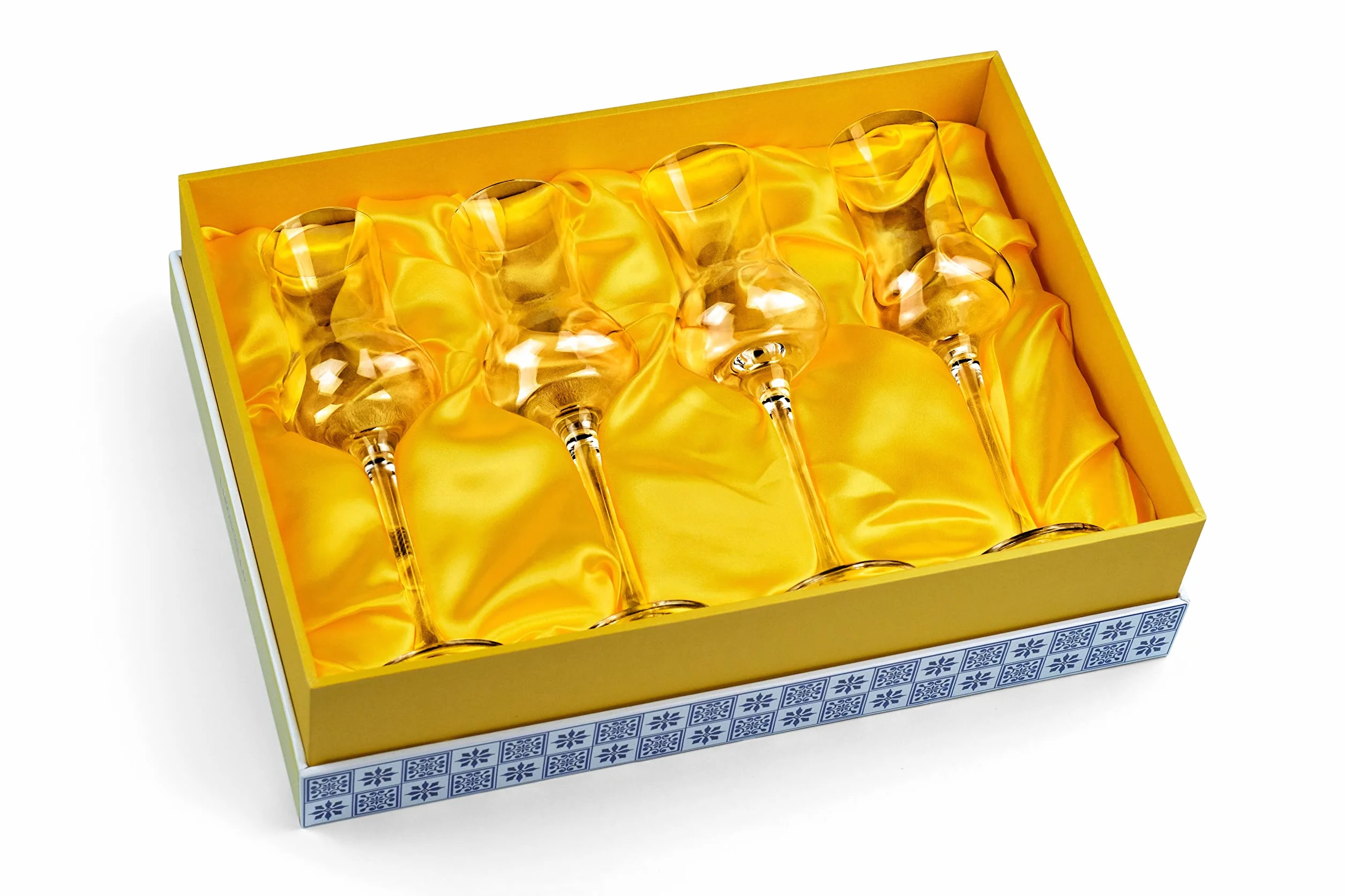 Crystal Limoncello Szklanki do kordialu, zestaw 4 sztuk, wysokie, o długości 100 ml, do popijania aromatycznego alkoholu, napoju po kolacji, aperitifu, trawienia, eleganckie kieliszki w kształcie
