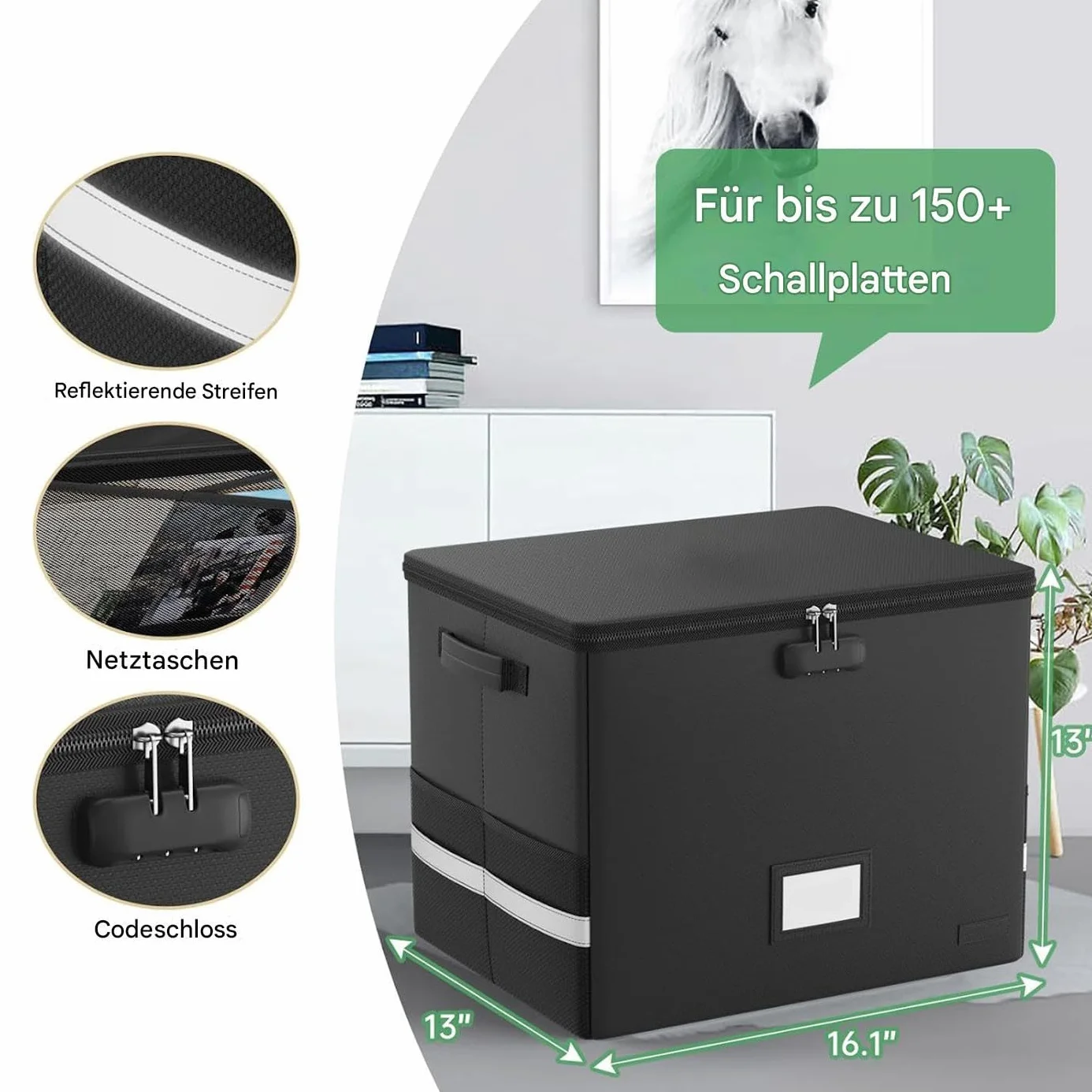 Przechowywanie Albumów Winylowych Ognioodporne i wodoodporne, duża | Ognioodporny Wodoodporny Wytrzymały Organizer Na Ponad 150 Płyt Winylowych 30 Cm Uchwyt Organizer Torba Akcesoria Gra