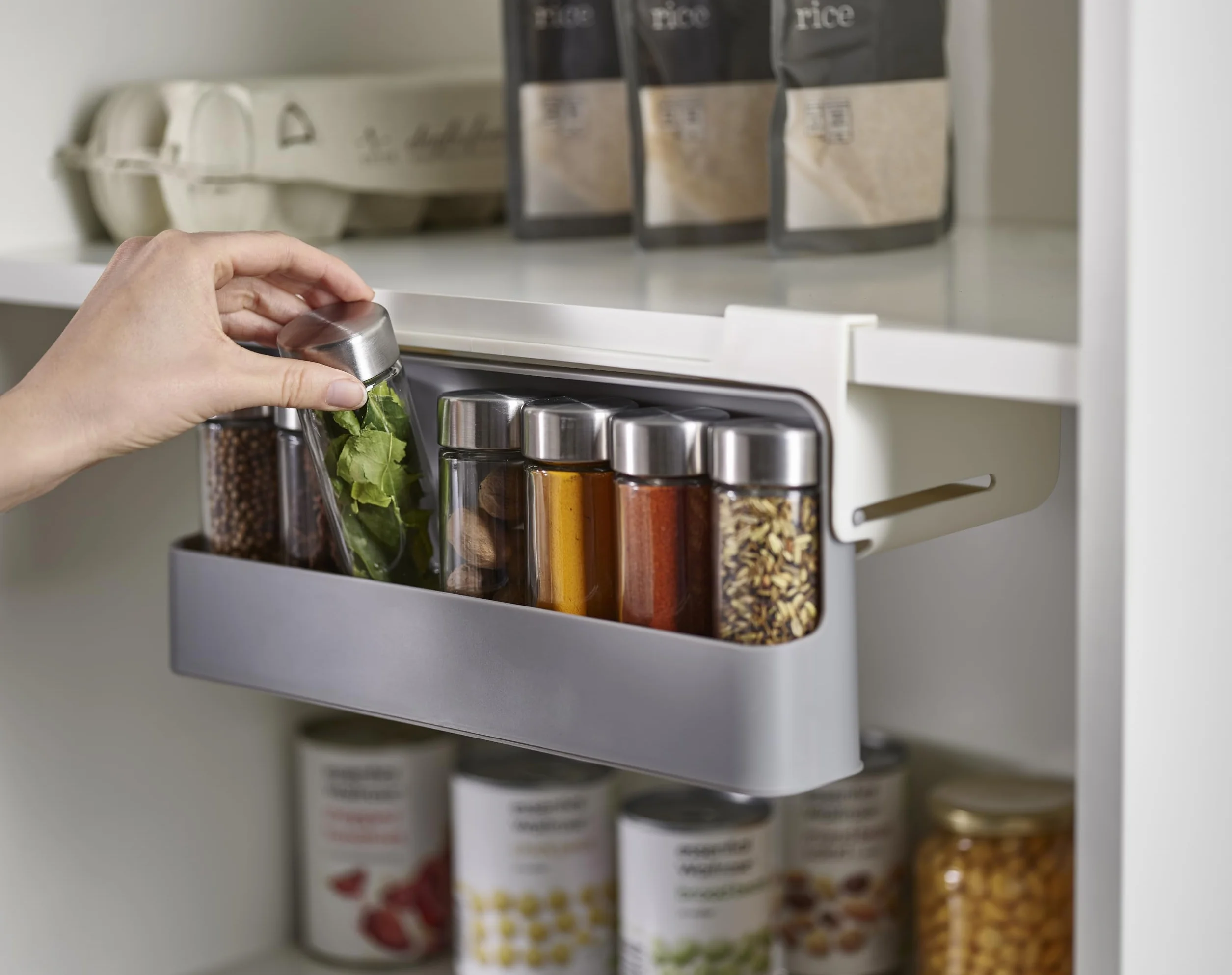 Joseph Joseph CupboardStore in cupboard, kuchenny stojak na przyprawy pod półką, organizer Grey