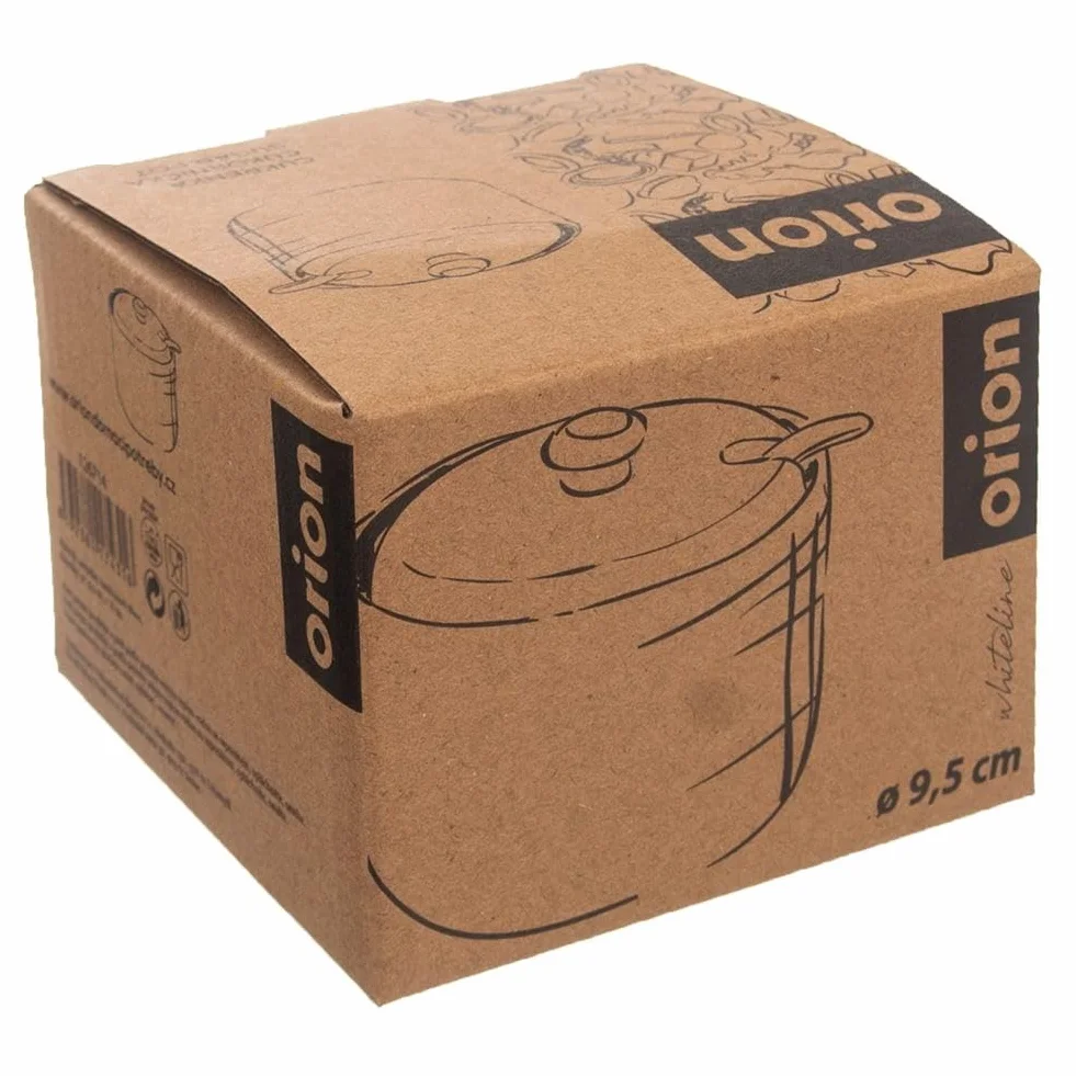 ORION GROUP Cukierniczka porcelanowa z pokrywką i łyżeczką | Wysokość 6,5 cm | Biała porcelana i drewno bambusowe | Ekologiczny pojemnik na cukier