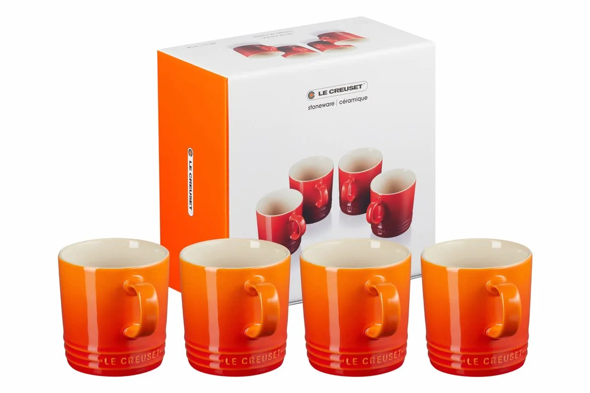 Le Creuset Kubek z kamieniami, 4-częściowy zestaw, po 350 ml, czerwony piecyk
