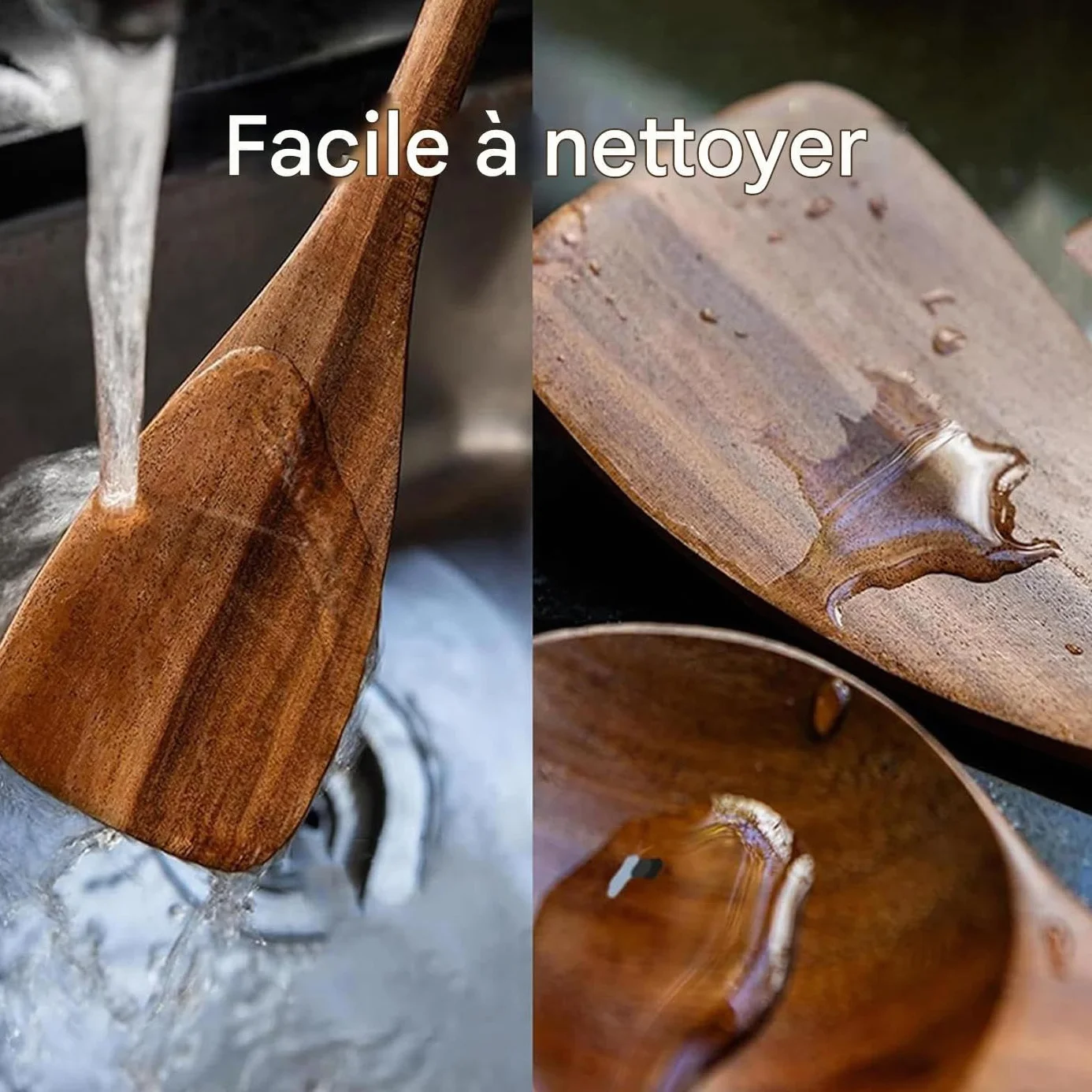 Drewniane Łyżki Do Gotowania 8 Sztuk Łyżek I Łopatek Odpornych Na Wysokie | Zestaw Drewnianych Przyborów do Gotowania do Wnętrz i na Zewnątrz Grillowania Spotkań Podróży Przyjęć Przygo