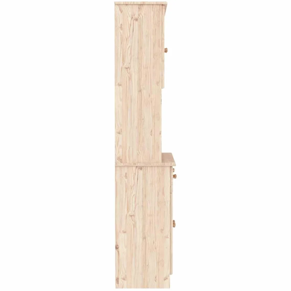vidaXL Kredens ALTA, 77x35x165 cm, lite drewno sosnowe, wysoka szafka, mebel do salonu, szafka do salonu, szafka, szafka boczna, drewniany kredens