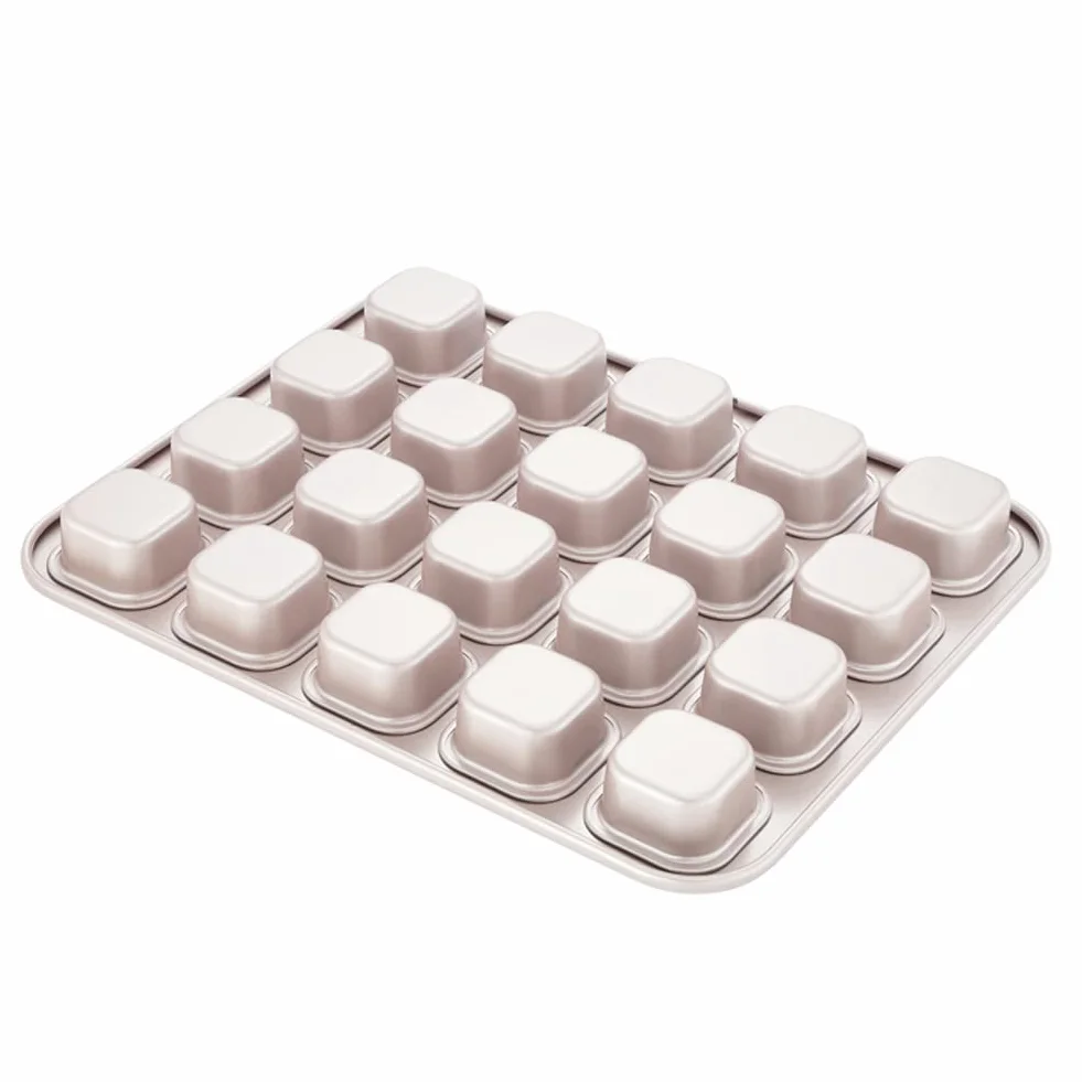 CANDeal Mini forma do pieczenia chleba z 20 wnękami nieprzywierająca stal węglowa mini forma do pieczenia chleba, mini kwadratowa blacha do pieczenia ciasta, maszyna do ciasta w rozmiarze gryzienia