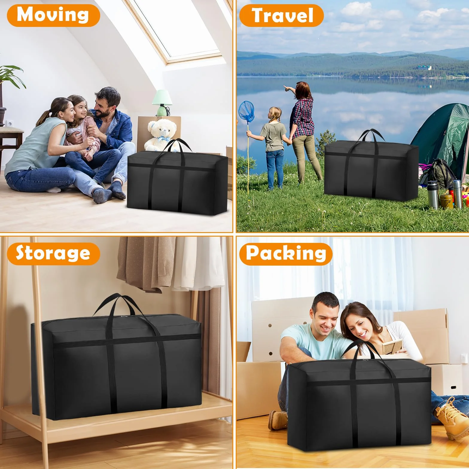 KOMABLEN torba do przechowywania 180 l 600D Oxford wodoszczelna 4 sztuki