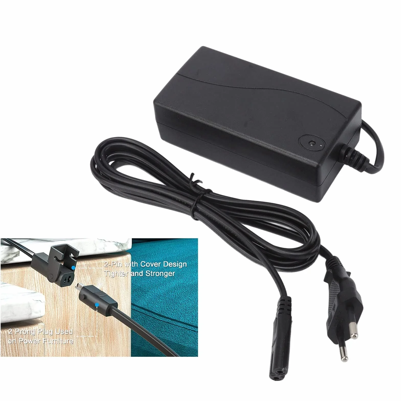 Zasilacz do Fotela, AC 100-240 V Adapter Transformatora do Fotela Podnoszonego Elektryczny Przewód Zasilający do Sofy do Fotela Elektrycznego(#1)