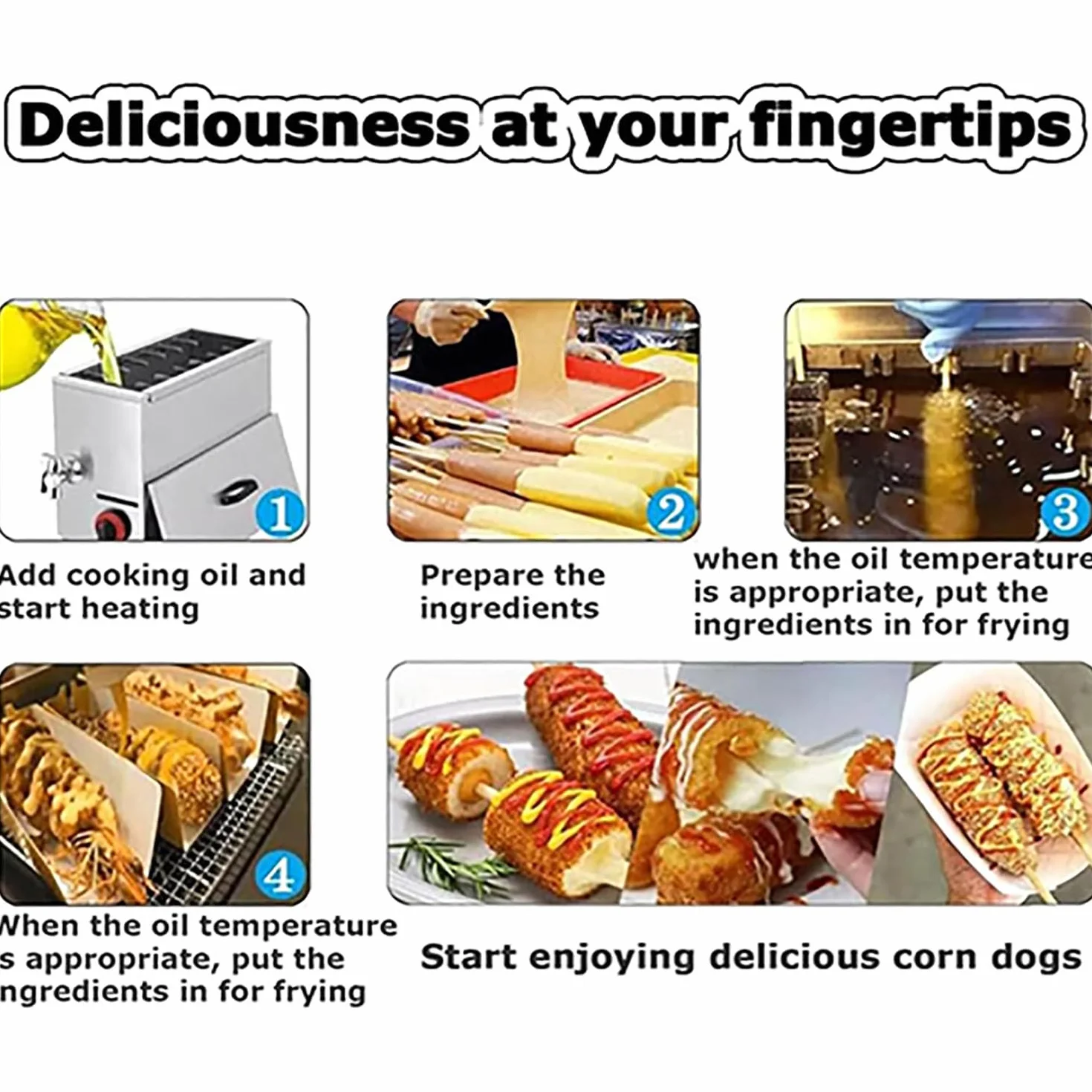 Frytkownica do Corn Dogów 25l, Maszyna do Smażenia Serowych Hot Dogów, Komercyjna Elektryczna Frytkownica, Maszyna do Robienia Corn Dogów, do Restauracji Domu Kuchni Sklepu