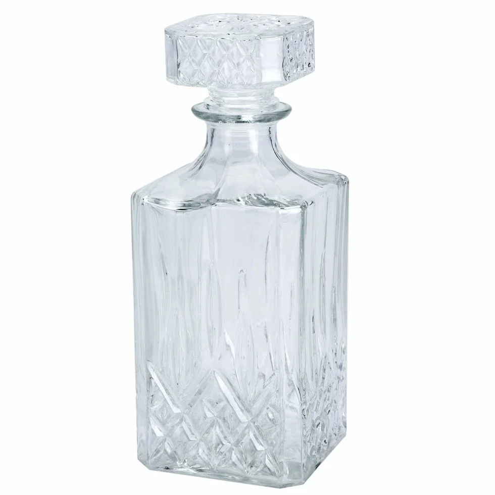 Klasyczna karafka o pojemności 900 ml, 0,9 l, szklana karafka do whisky, koniaku, whisky, likieru, wina, butelka