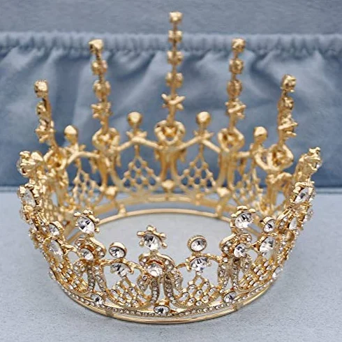 Biżuteria do włosów Tiary dla kobiet zabytkowe romantyczne pełne okrągłe królowa Tiara Koronki Konkurs