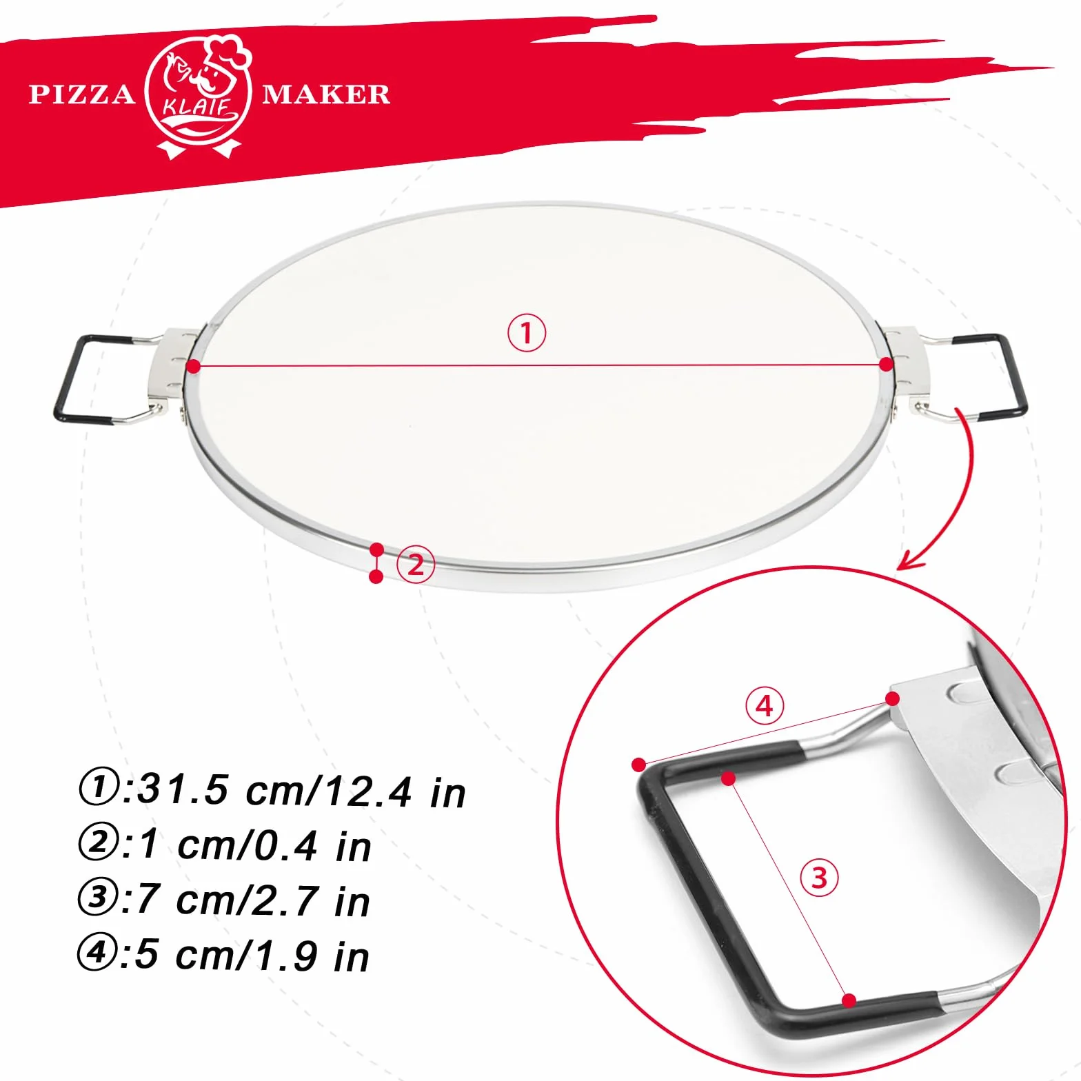KLAIF 12-calowy kamień do pizzy (zamiennik) do elektrycznego pieca do pizzy – ceramiczny kamień do pieczenia 31 cm, kompatybilny z modelami LM, LMR i LMC | Ceramiczna cegła 31 cm, kompatybilna z LM, LMR i LMC