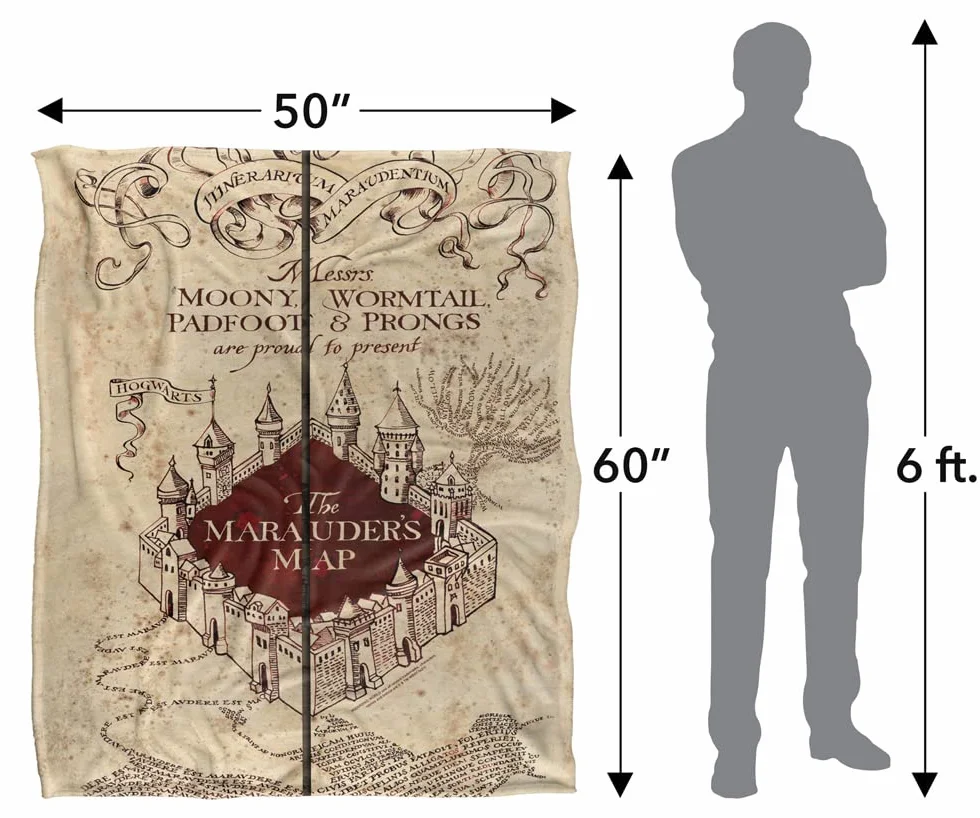 HARRY POTTER Silky Touch super miękki koc narzuta, 152 x 127 cm