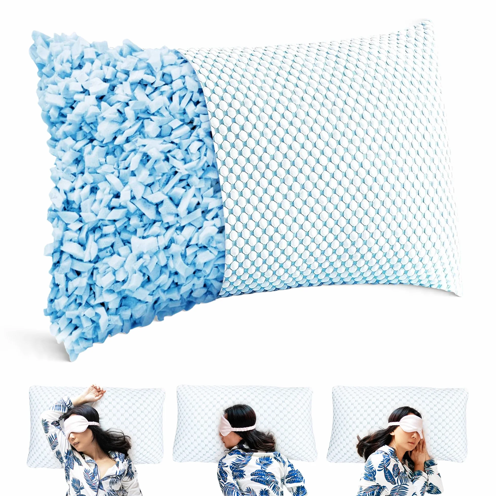 MKS Poduszka do spania 50 x 70 z pianką z pamięcią kształtu i żelem – poduszka z ergonomicznym podparciem karku – dla dorosłych, osób śpiących na plecach i na boku – chłodząca, higieniczna, wygodna
