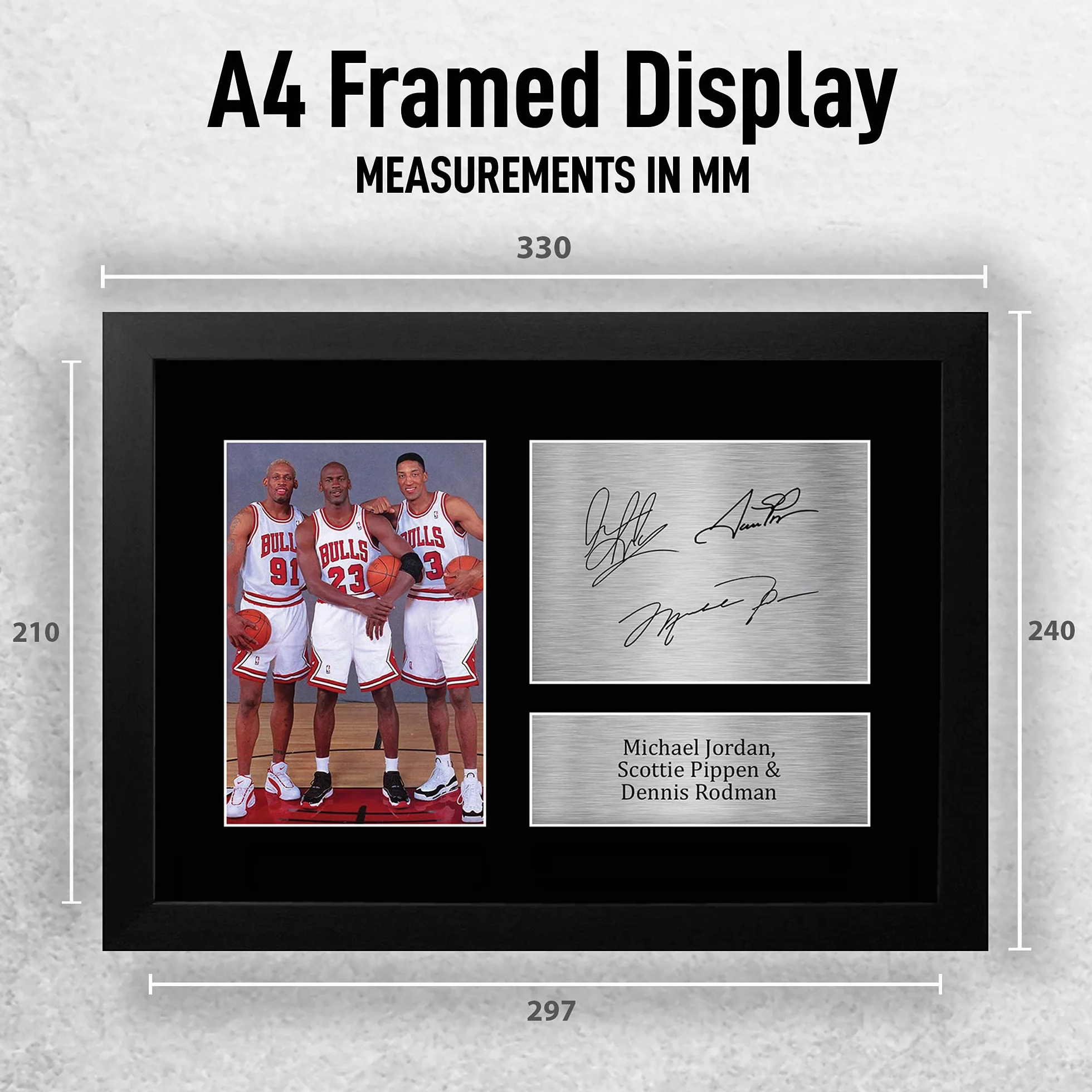 Michael Jordan Dennis Rodman Scottie Pippen Chicago Bulls A4 Podpisane Zdjęcie Z Autografem Pamiątka Koszykarska