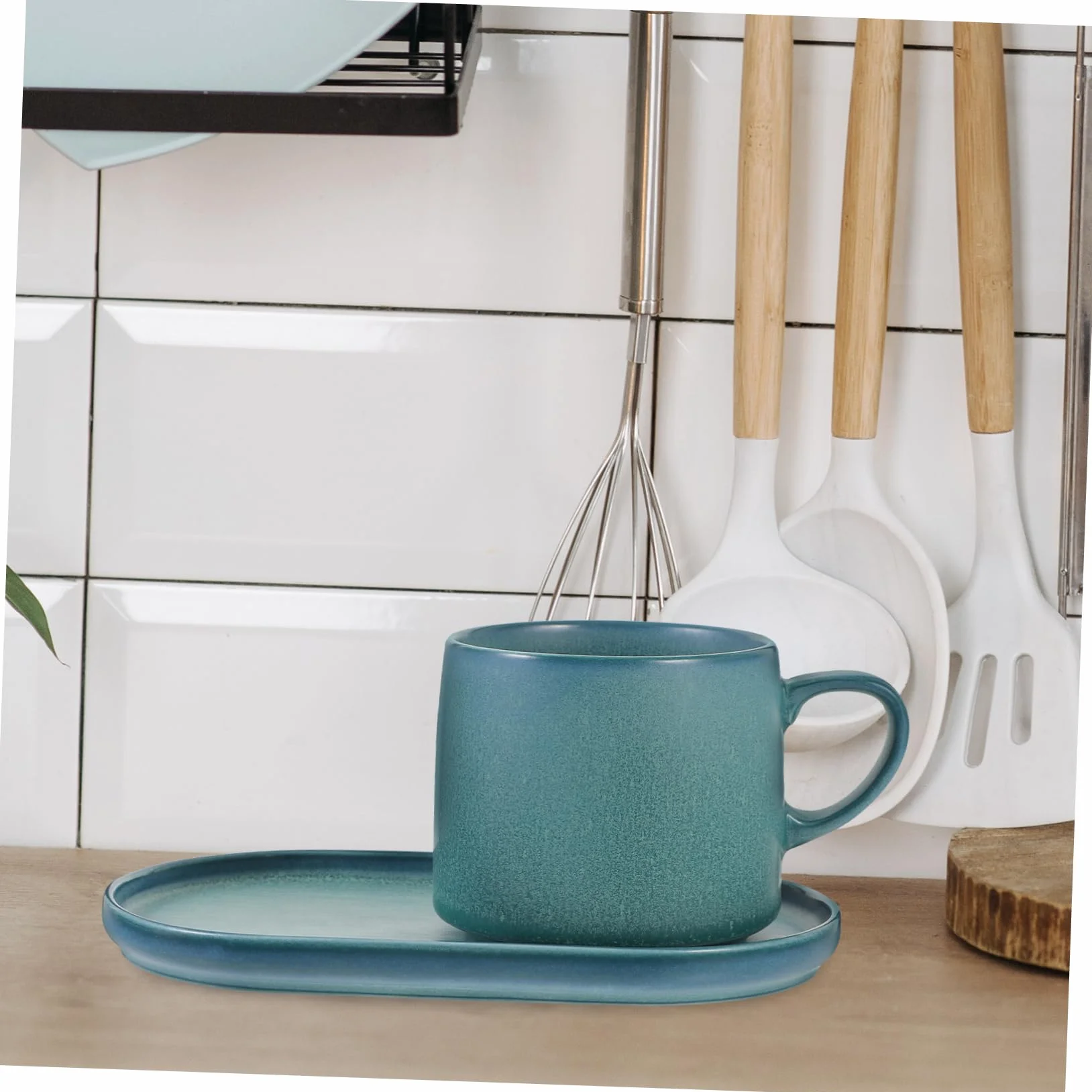 1zestaw Ceramiczny Filiżanek i Spodeczków Elegancka Filiżanka Do Kawy z Ceramiki z Podstawką Idealna Do Biura i Użytku Domowego Śniadanie Gradientowy