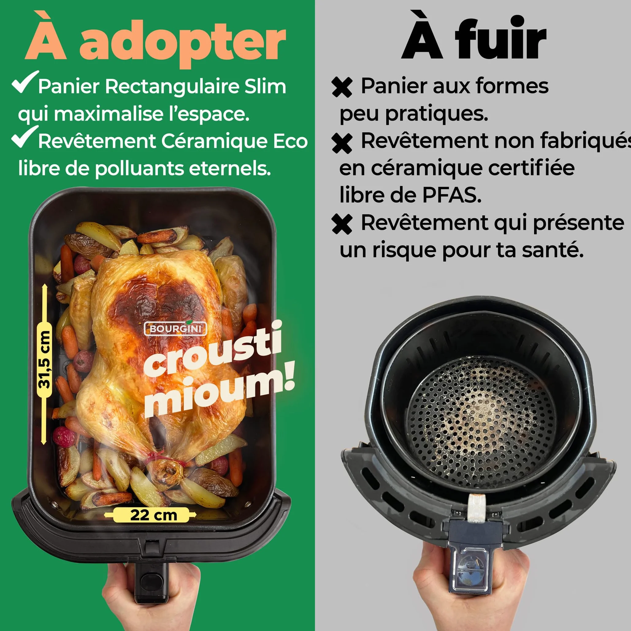 Bourgini Airfryer XXL – pojemność 8 litrów