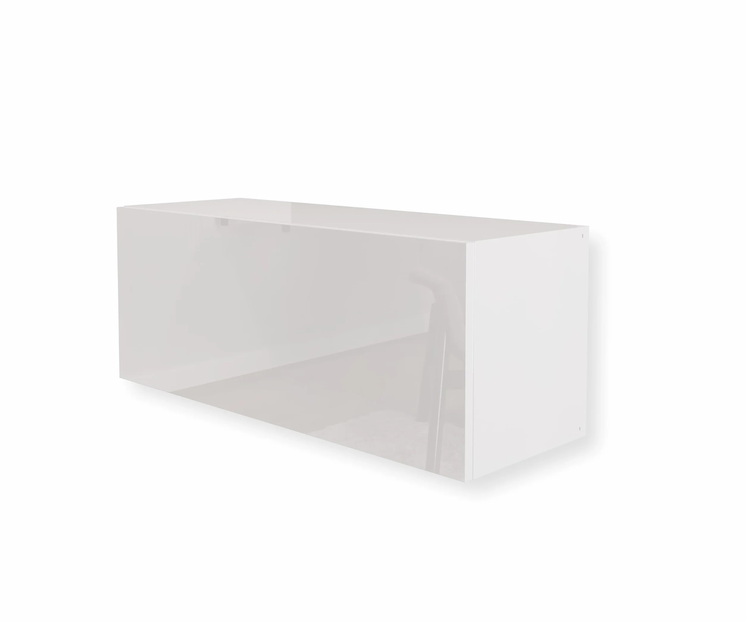Nowoczesna Wisząca Szafka Kuchenna Wysoki Połysk Biała 90x35x32 cm Przestronna Szafka Ścienna do Kuchni z 1 Drzwiami Funkcja Push to Open
