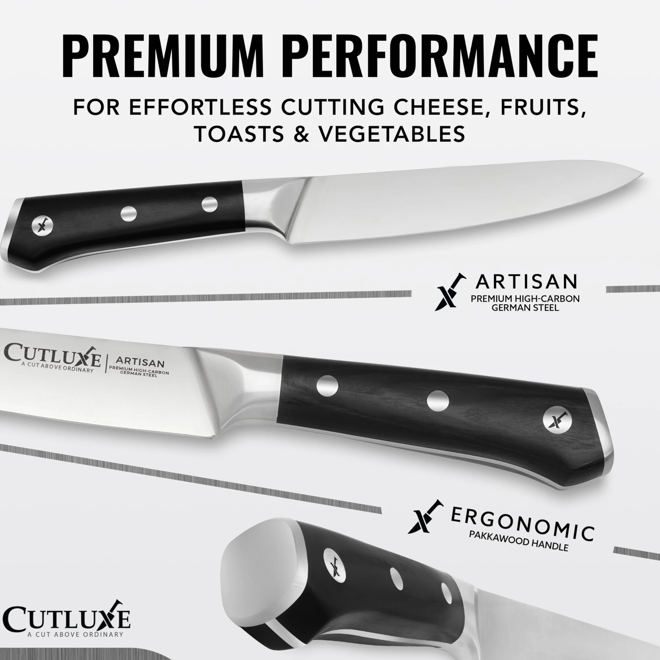 CUTLUXE Artisan Series 5.5" Petty Knife – Forged High Carbon German Steel Full Tang Razor Sharp