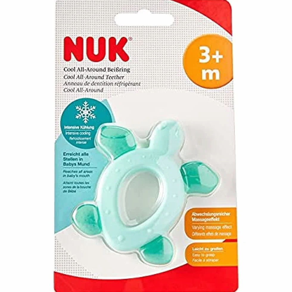 NUK 10256451 Cool All-Around pierścień do zagryzania z elementami chłodzącymi, od 3. miesiąca życia, 1 sztuka, wielokolorowy