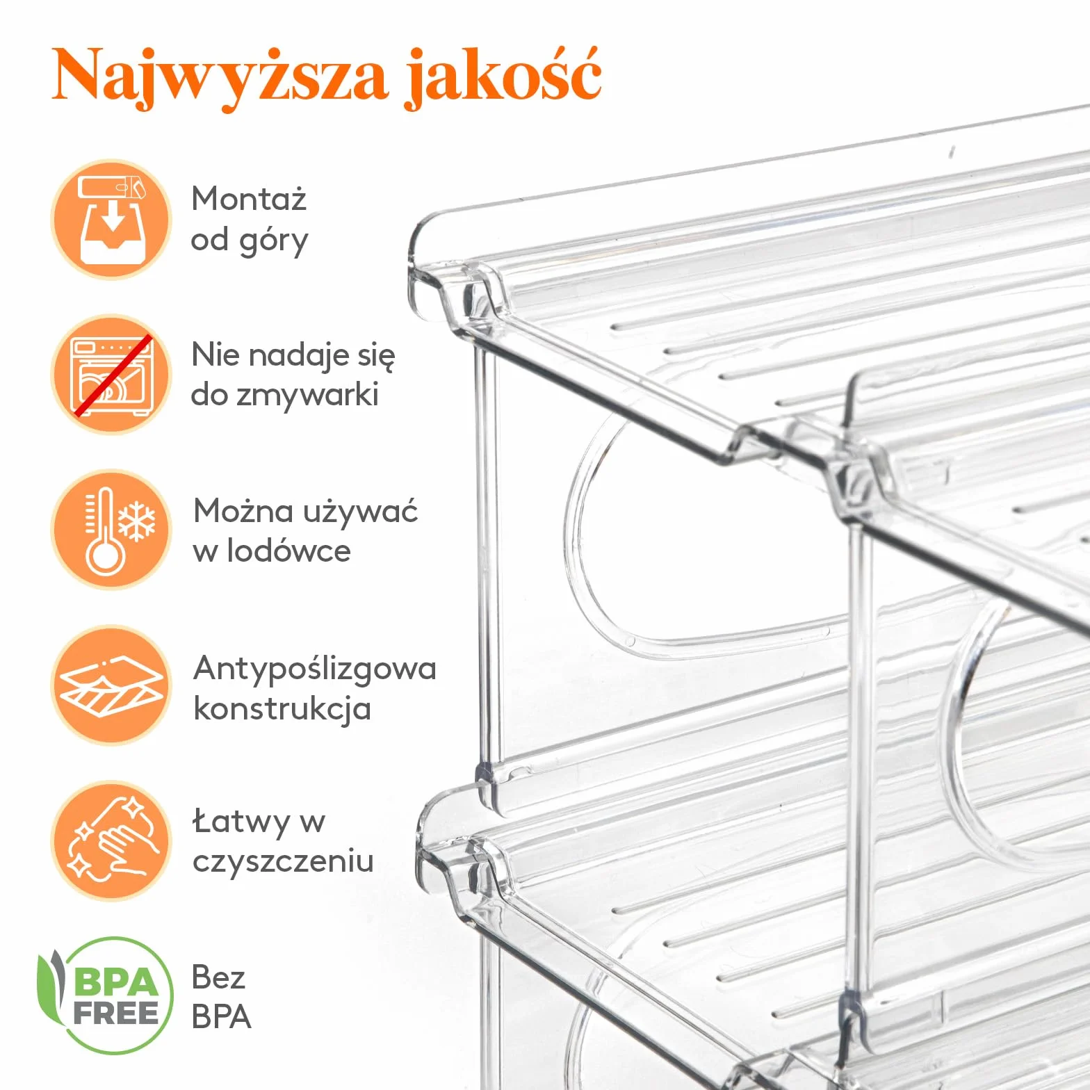 Lifewit Plastikowy stojak na wino do lodówki, szafki, blatu, uchwyt na butelkę wina, organizer na butelki wody, do lodówki, spiżarni, przezroczysty, pomieści 12 butelek