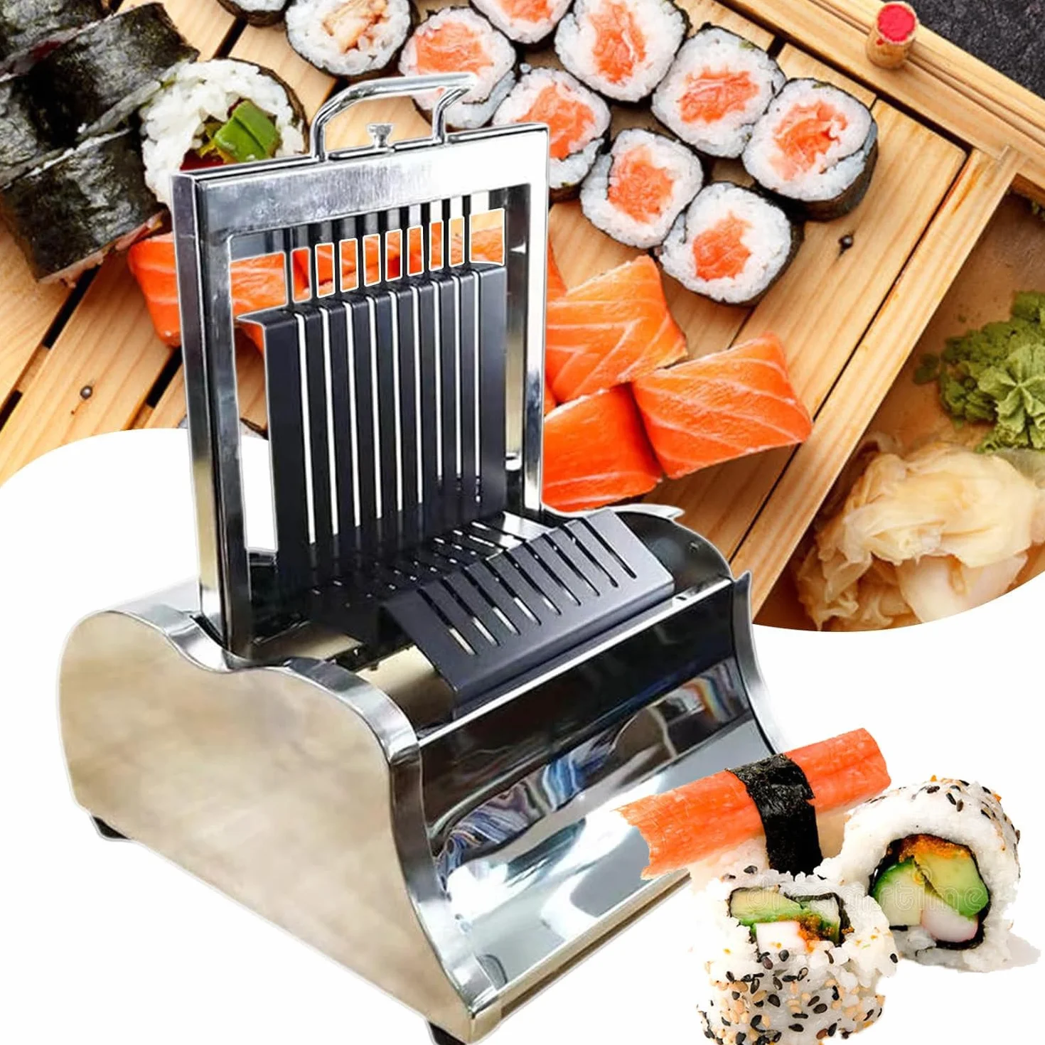 Maszyna do cięcia rolek sushi z wieloczęściowym zestawem do użytku domowego i profesjonalnego, przyjazne dla początkujących narzędzie do robienia sushi