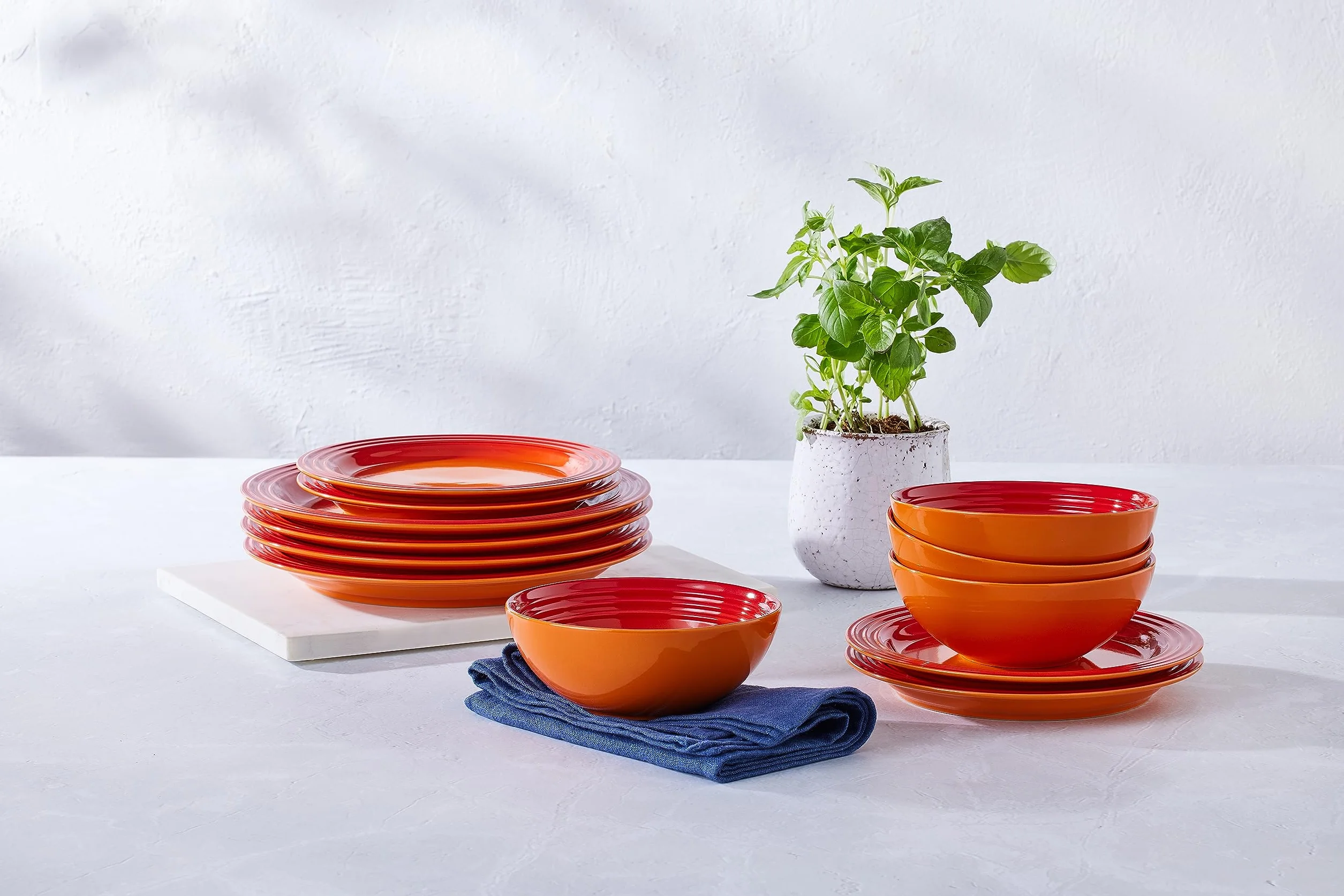 Le Creuset 12-częściowy Zestaw Obiadowy, Płomienny, 79351000907081